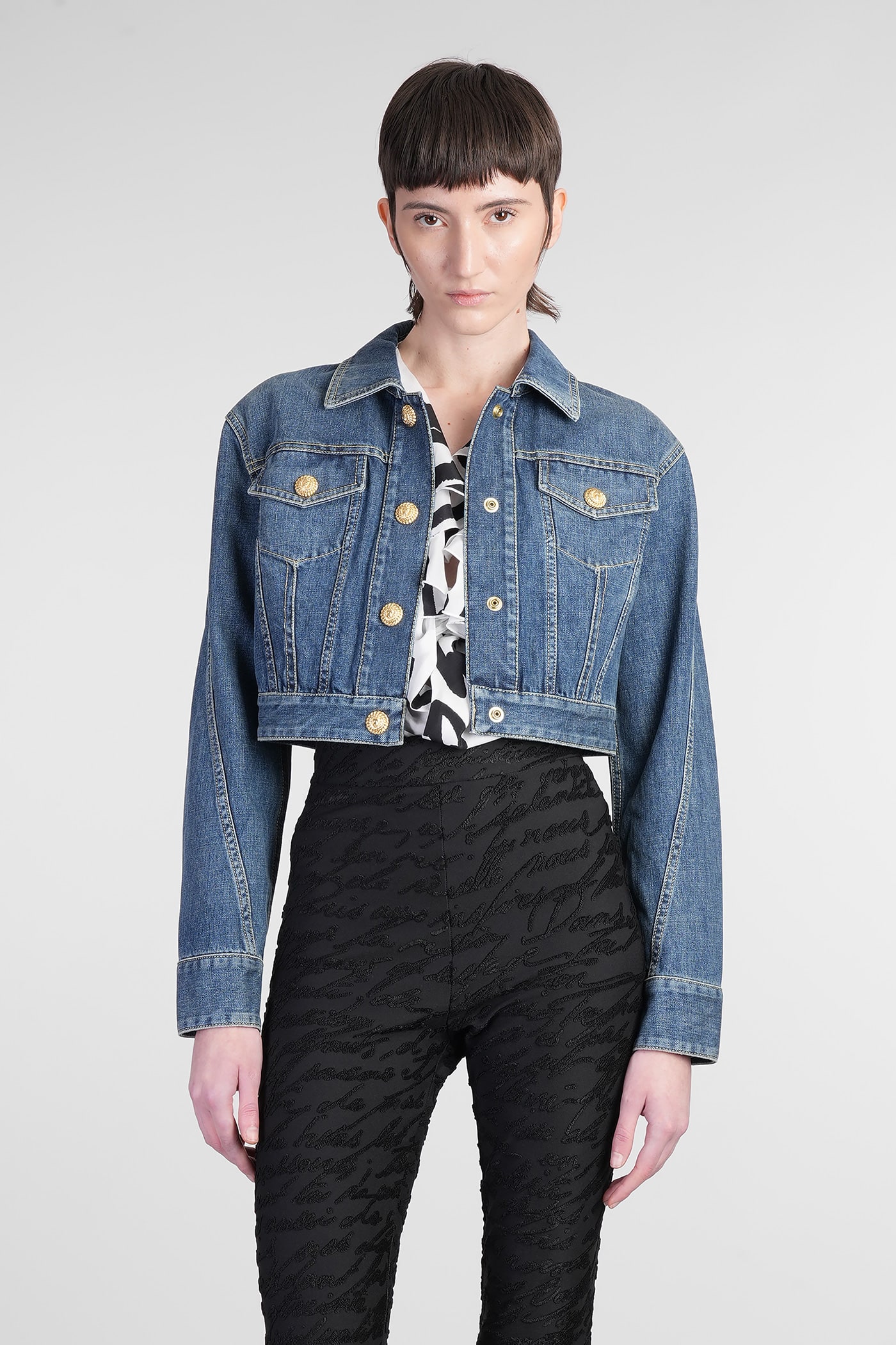 Balmain 牛仔夹克 蓝色纯棉