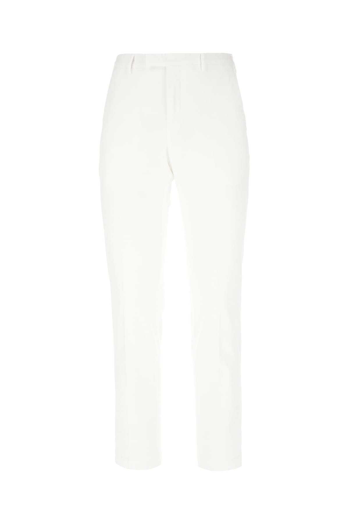 PT Torino White Stretch Cotton Blend Pants