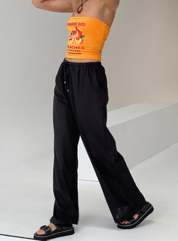 Ogilvie Linen Blend Pants Black