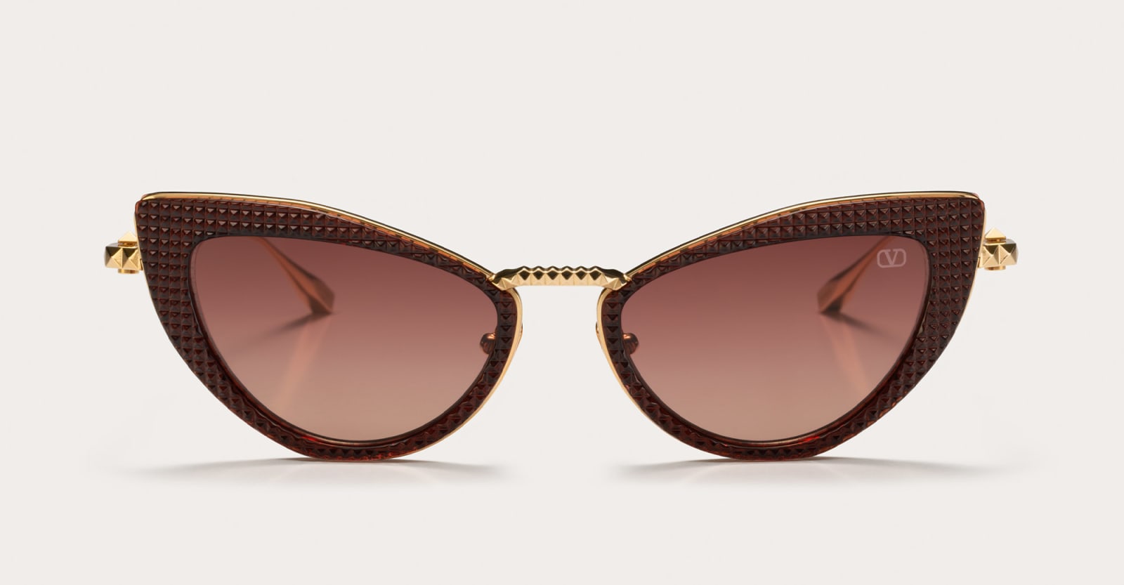 Valentino Eyewear V8 - 白色金/水晶酒红色太阳镜