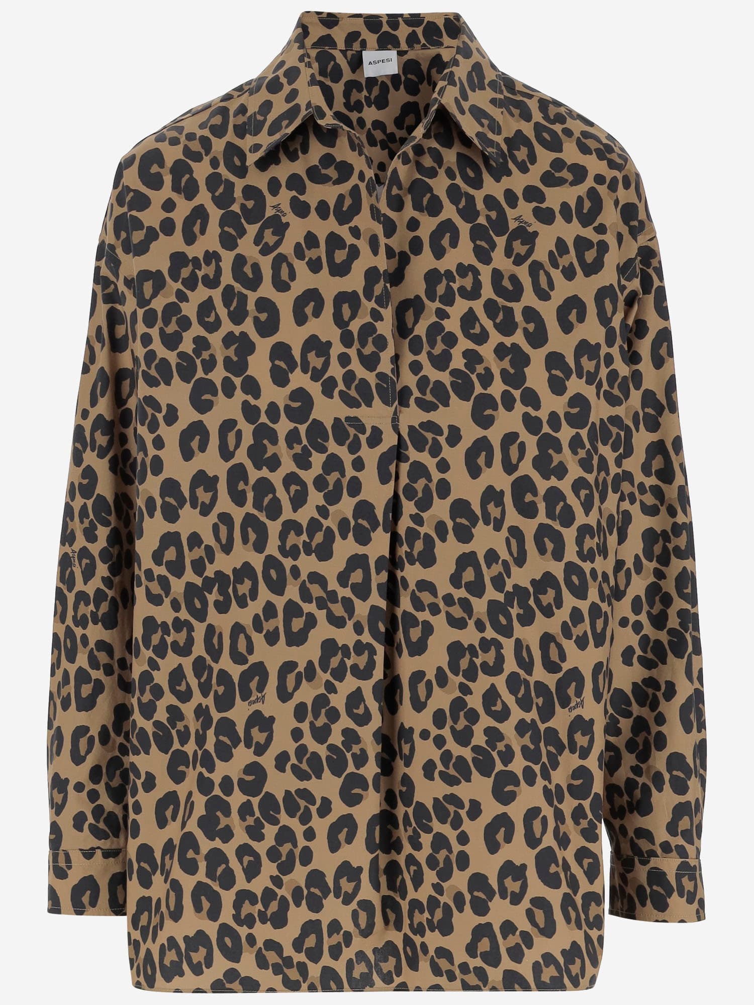Aspesi Cotton Shirt With Leo Pattern