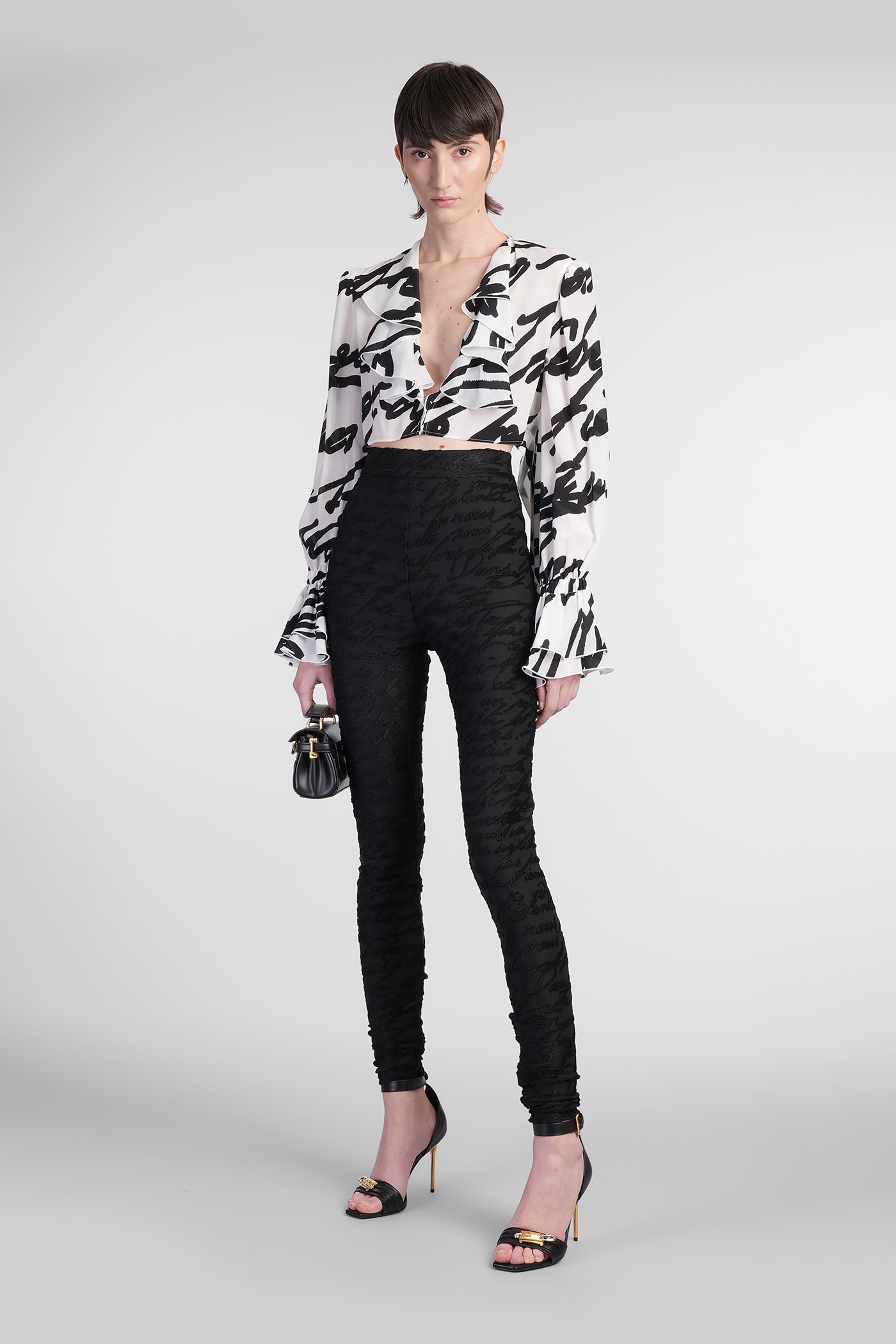 Balmain Leggings In Black Viscose