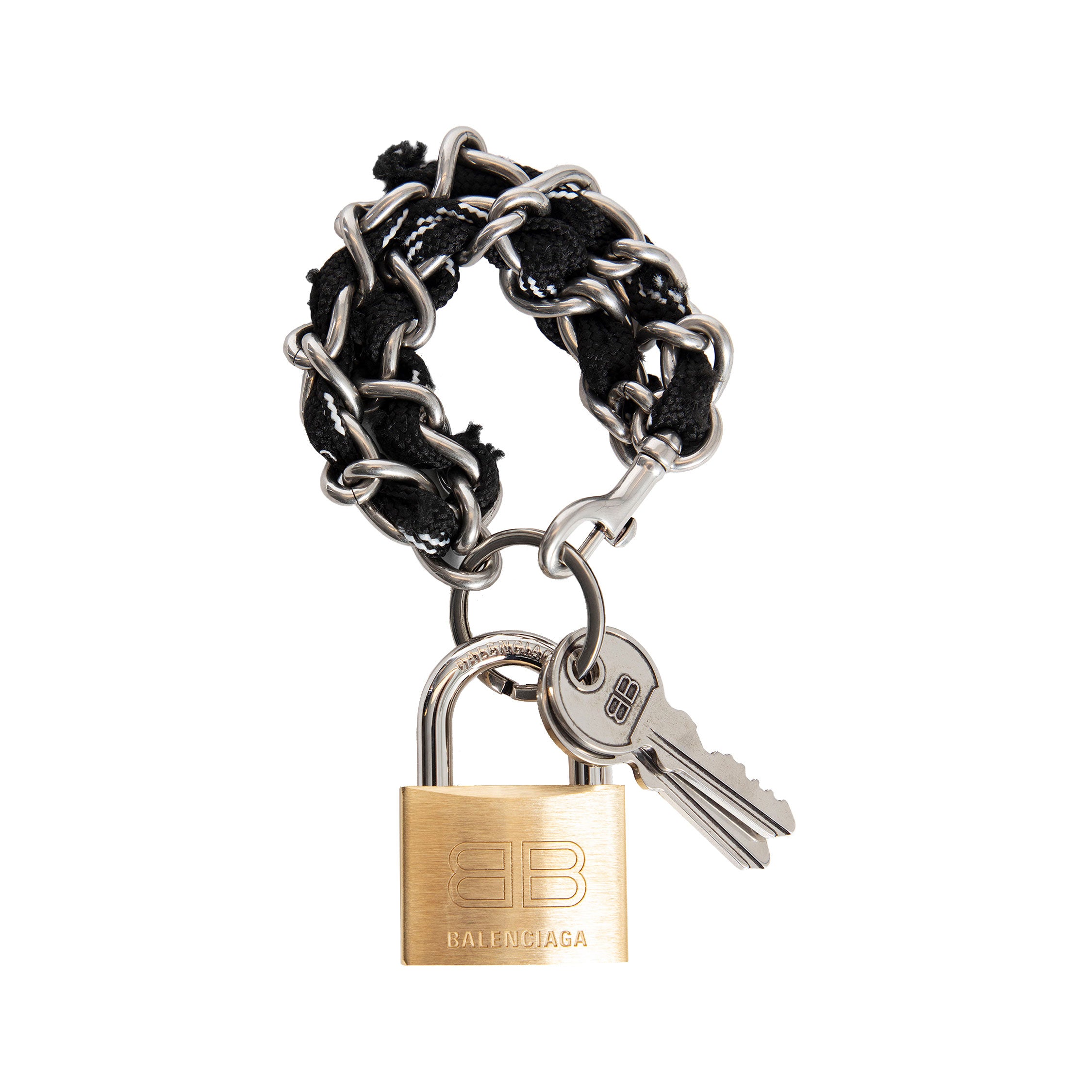 BALENCIAGA UNISEX BLACK & WHITE KEYCHAINS