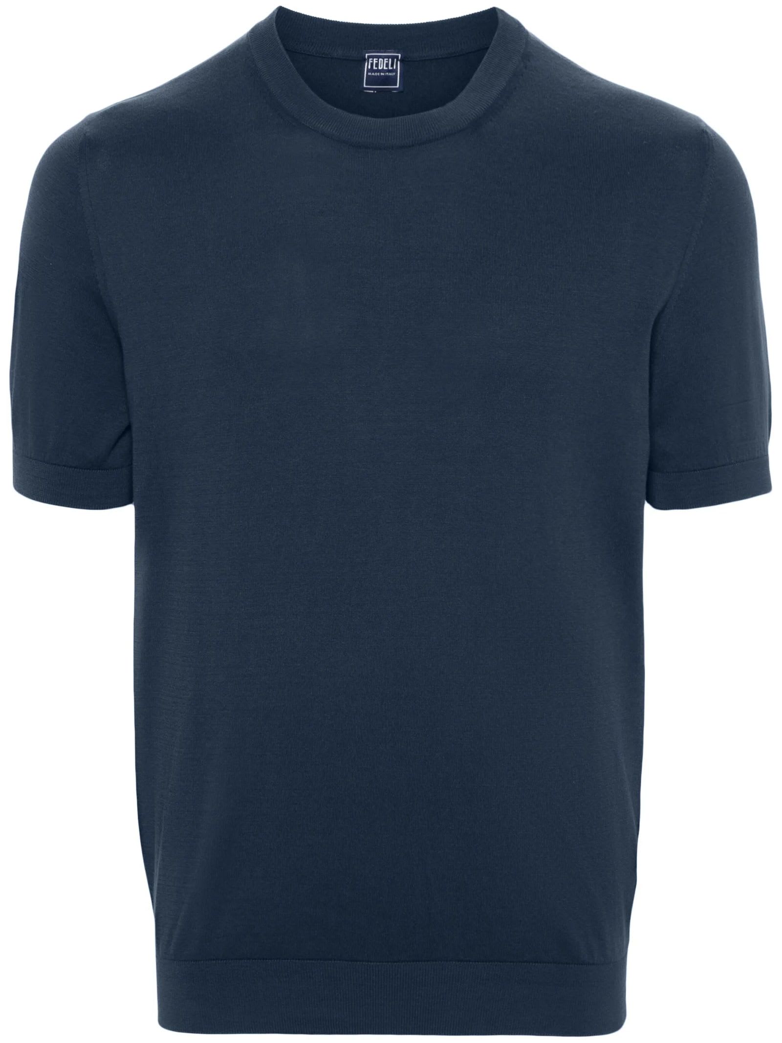 Fedeli Blue Cotton T-shirt