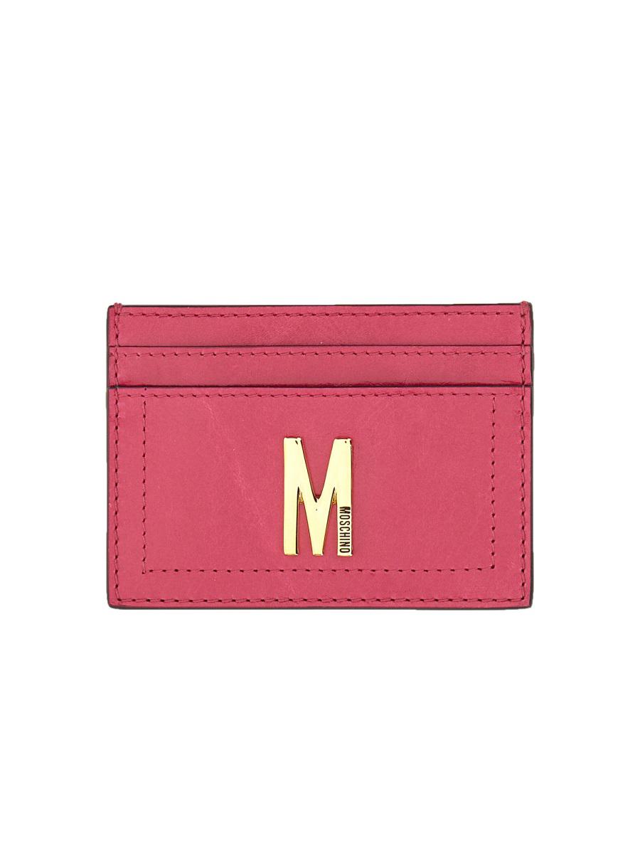 Moschino金色铭牌卡包