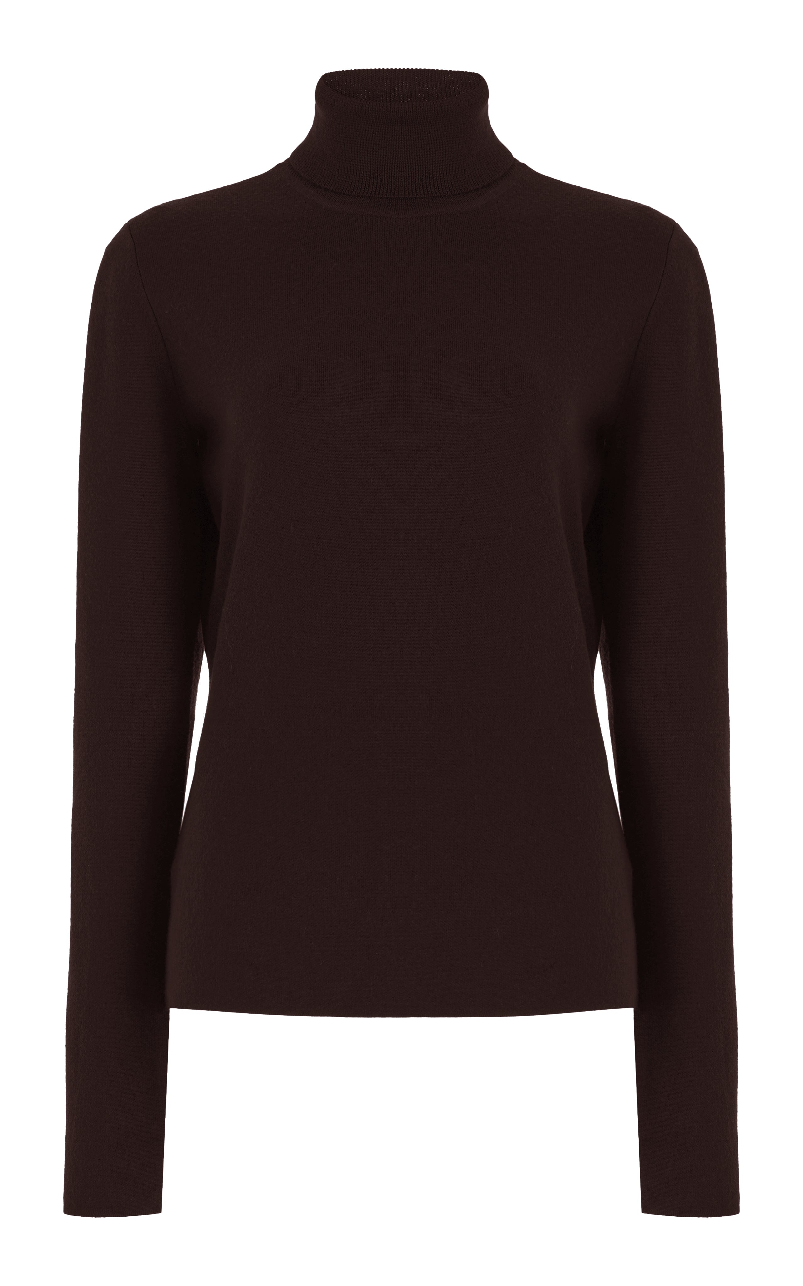 May Knit Turtleneck in Chocolate Merino Wool Cashmere