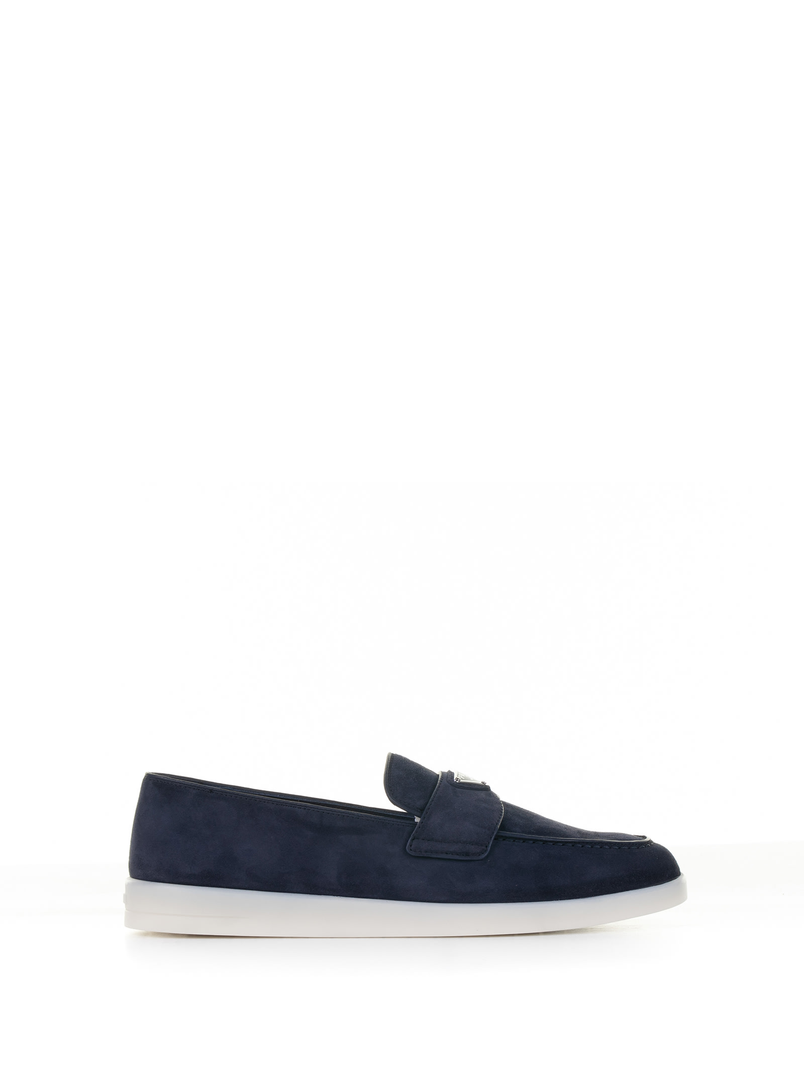 Prada Suede Moccasin With Logo