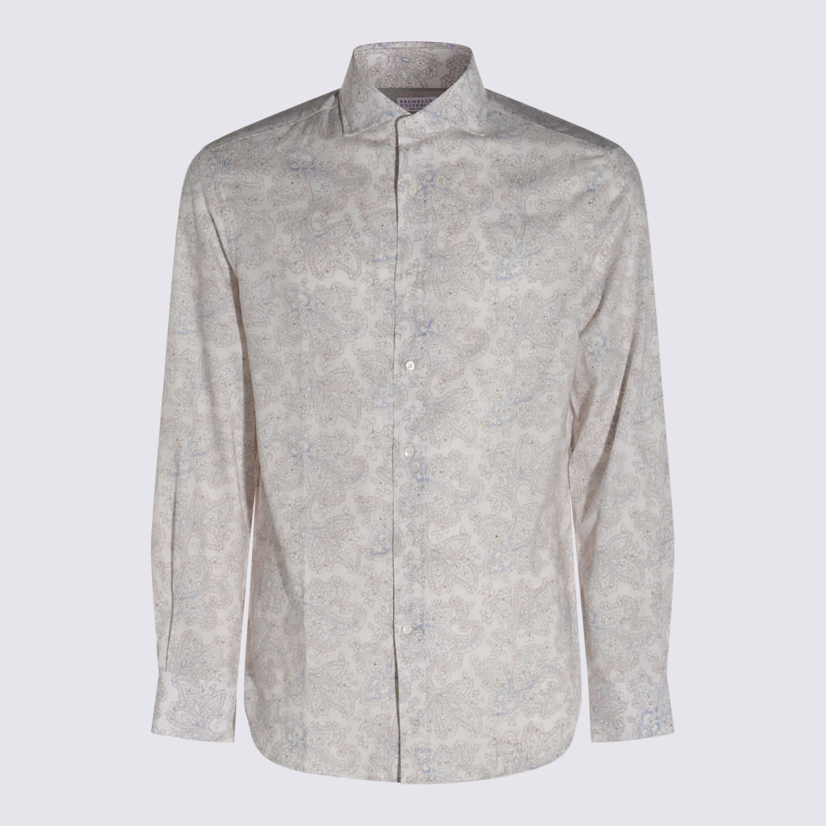 Brunello Cucinelli White Multicolor Cotton Shirt