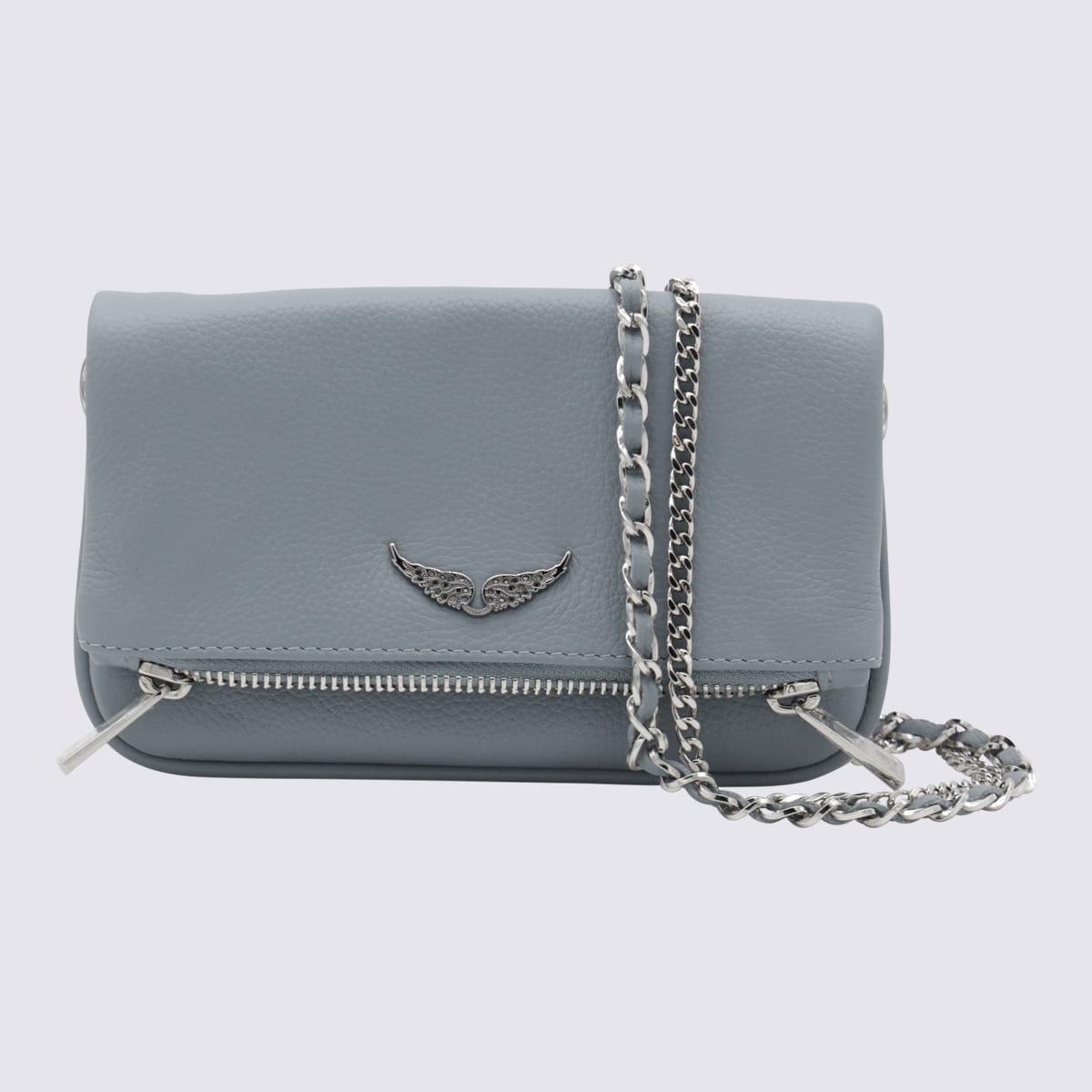 Zadig & Voltaire Grey Leather Shoulder Bag
