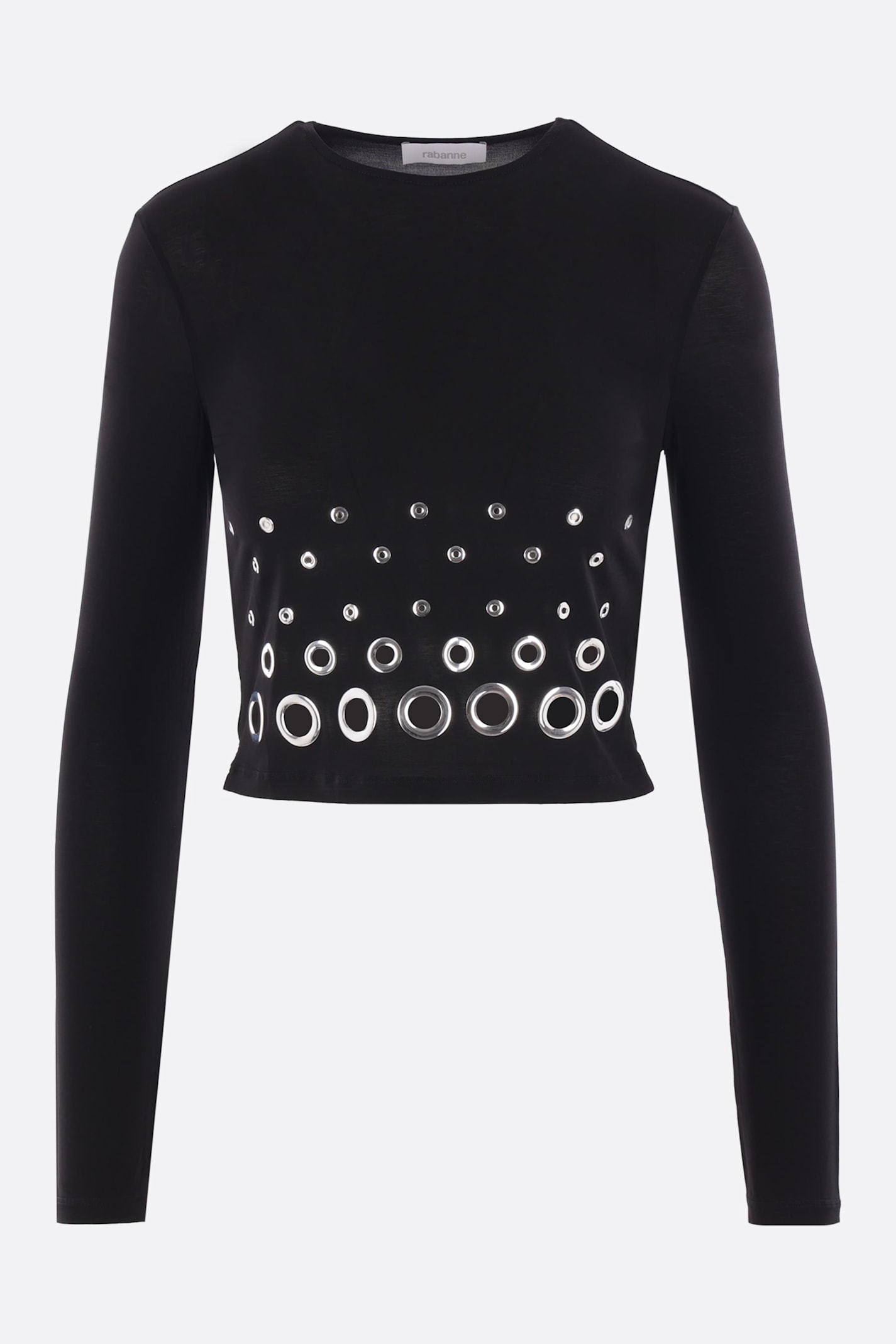 Paco Rabanne Jersey Cropped Top With Eyelets