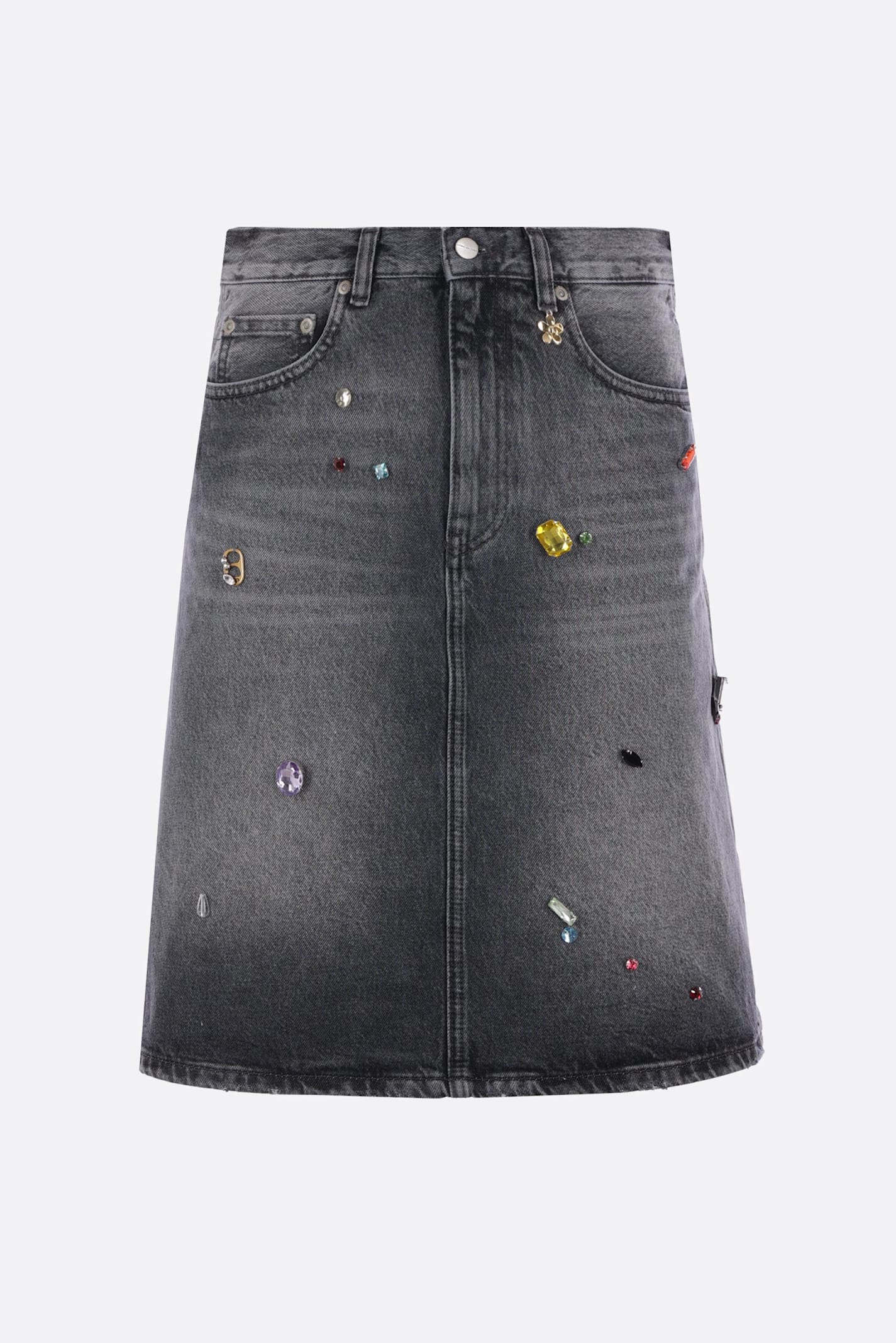 Marc Jacobs A-line Denim Skirt With Crystals