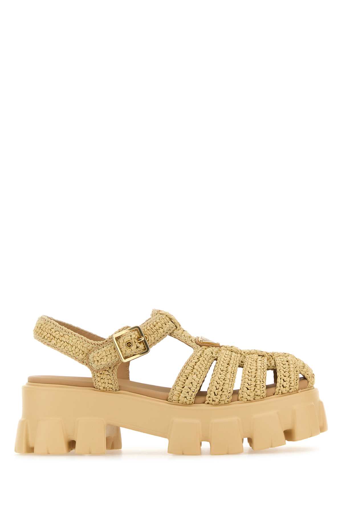 Prada Raffia Monolith Sandals