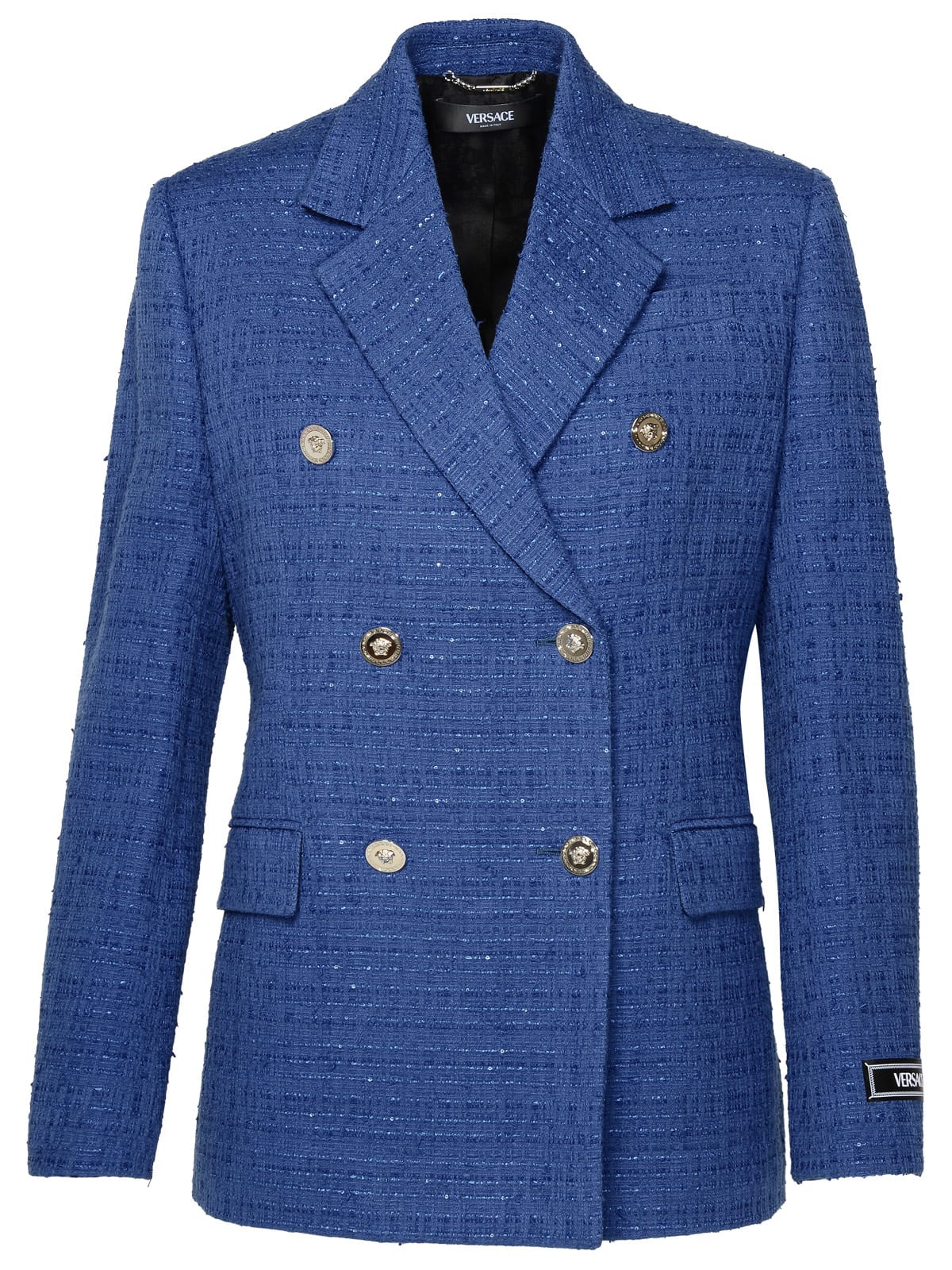 Versace Blue Cotton Blend Blazer