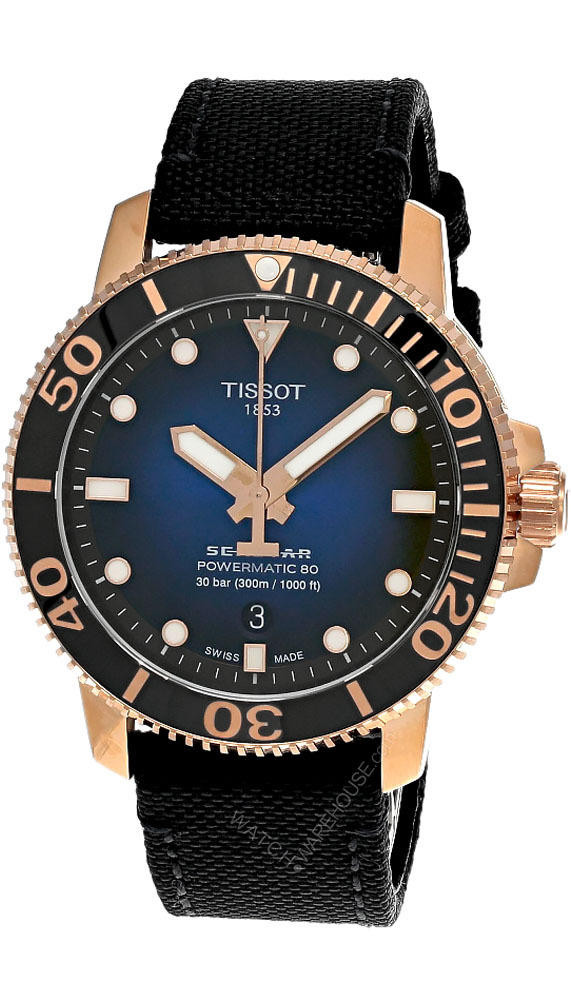 TISSOT Seastar 1000 Powermatic 80 43MM BLU Dial Textile Men's Watch T120.407.37.041.00 / T1204073704100