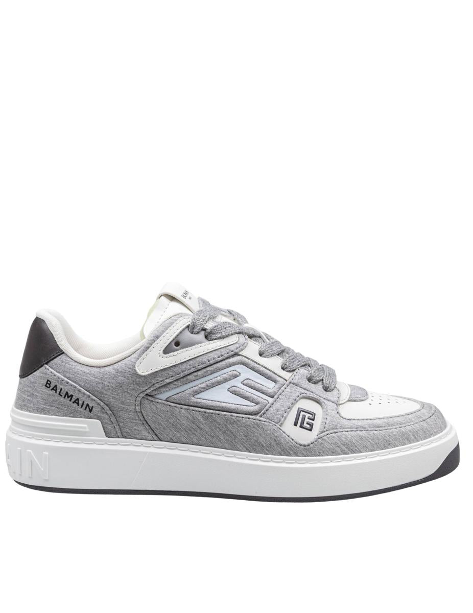 Balmain B-Court 摇粒绒小牛皮滑板鞋
