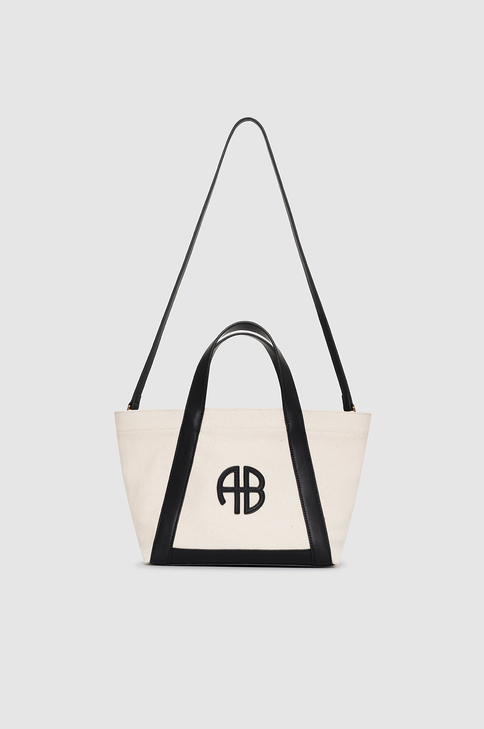 Small Cara Tote - Natural Canvas With Black One