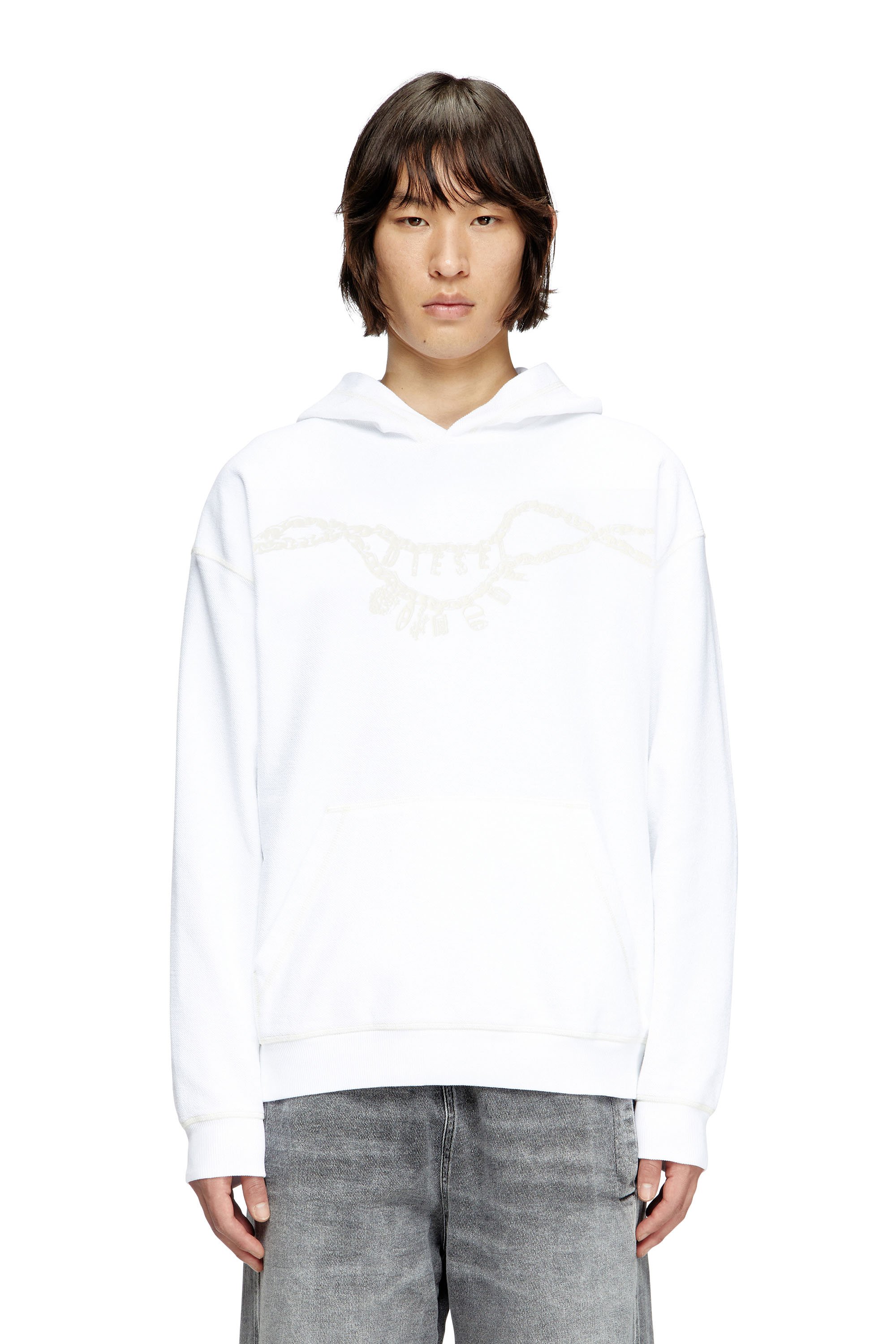Diesel - Hoodie with charm necklace print - Sweaters - Unisex - White