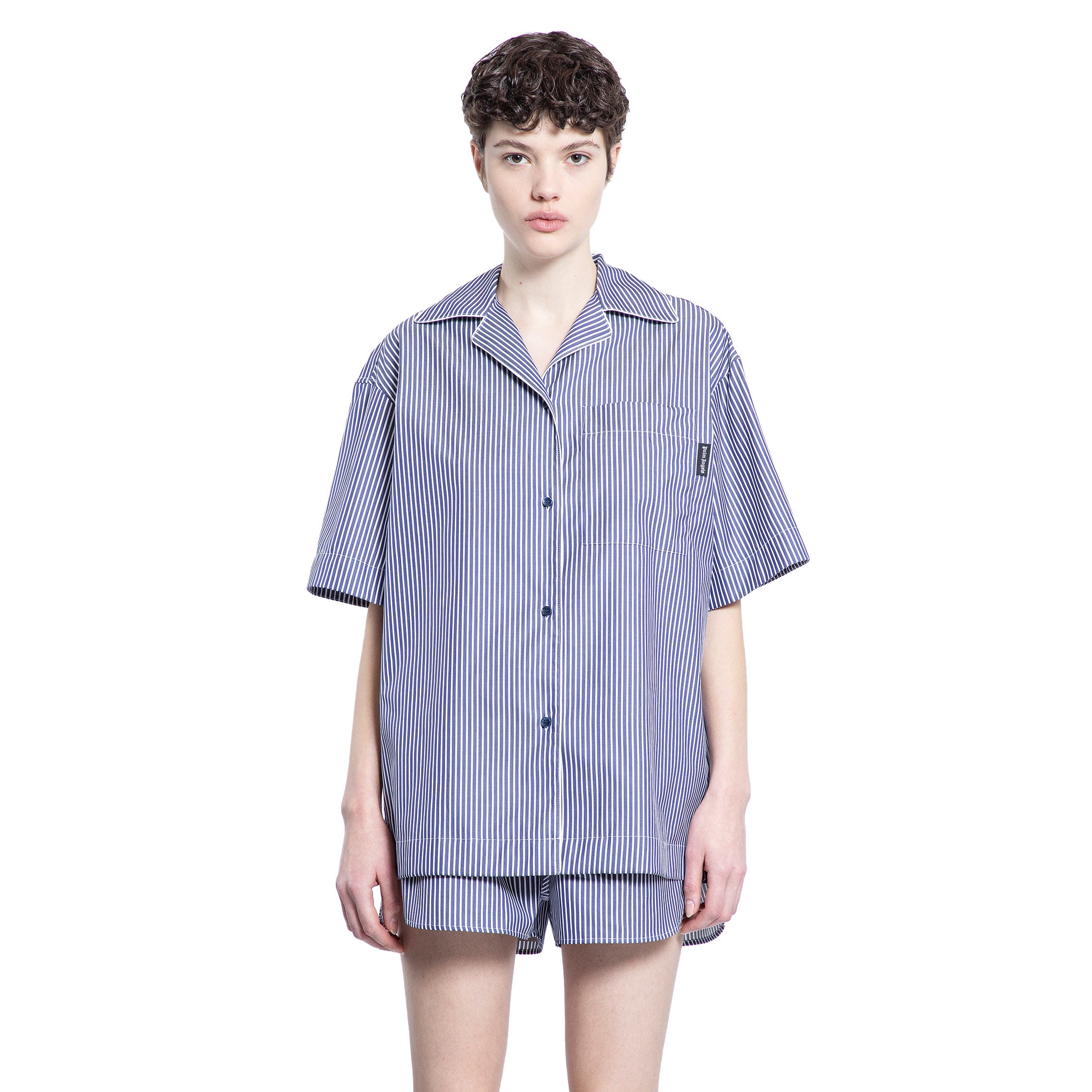 PALM ANGELS WOMAN BLUE SHIRTS