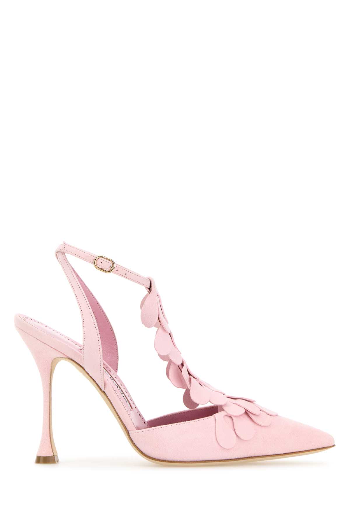 Manolo Blahnik 粉色麂皮Marwam高跟鞋