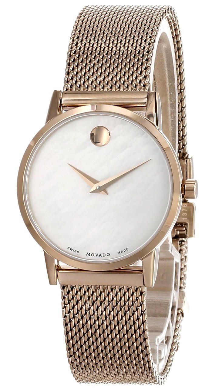 MOVADO Museum Classic 28.4MM QTZ White MOP Dial Women's Watch 0607352