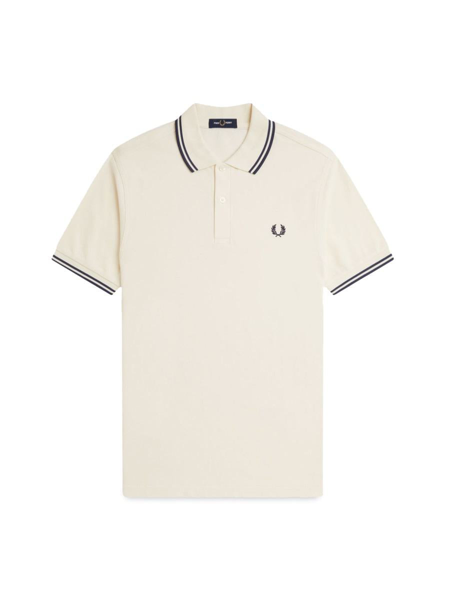 Fred Perry Cotton Pique Polo Shirt With And Double Stripe