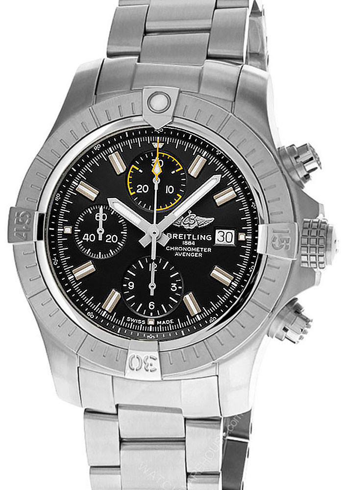 BREITLING Avenger CHRONO 45MM SS Black Dial Men's Watch A13317101B1A1
