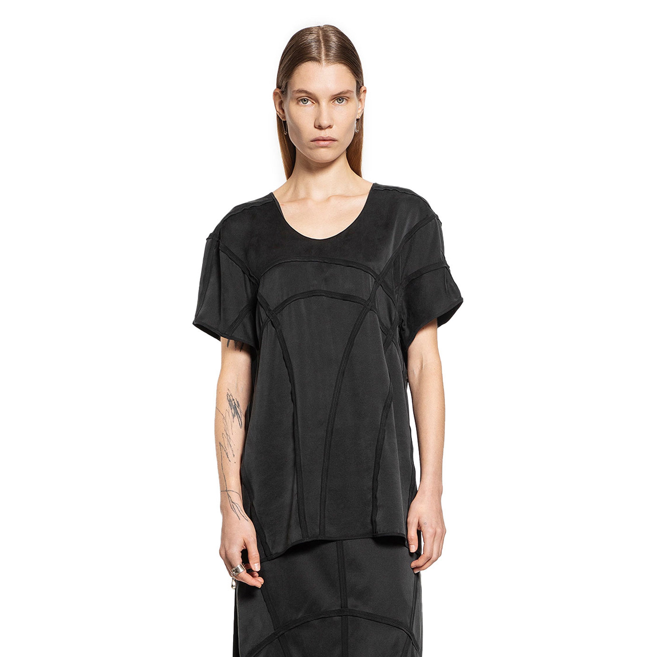 YEHUAFAN WOMAN BLACK T-SHIRTS & TANK TOPS