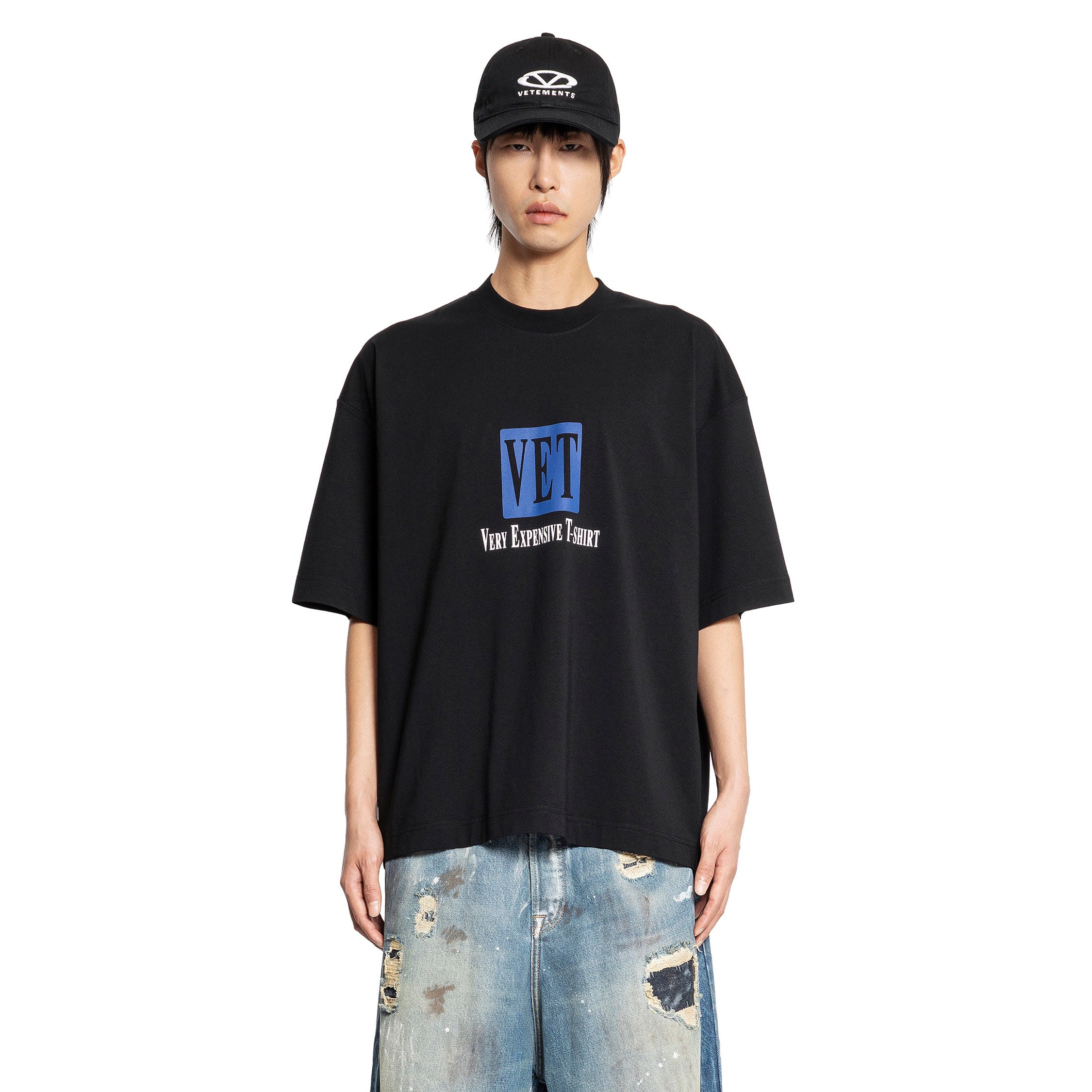 VETEMENTS MAN BLACK T-SHIRTS & TANK TOPS