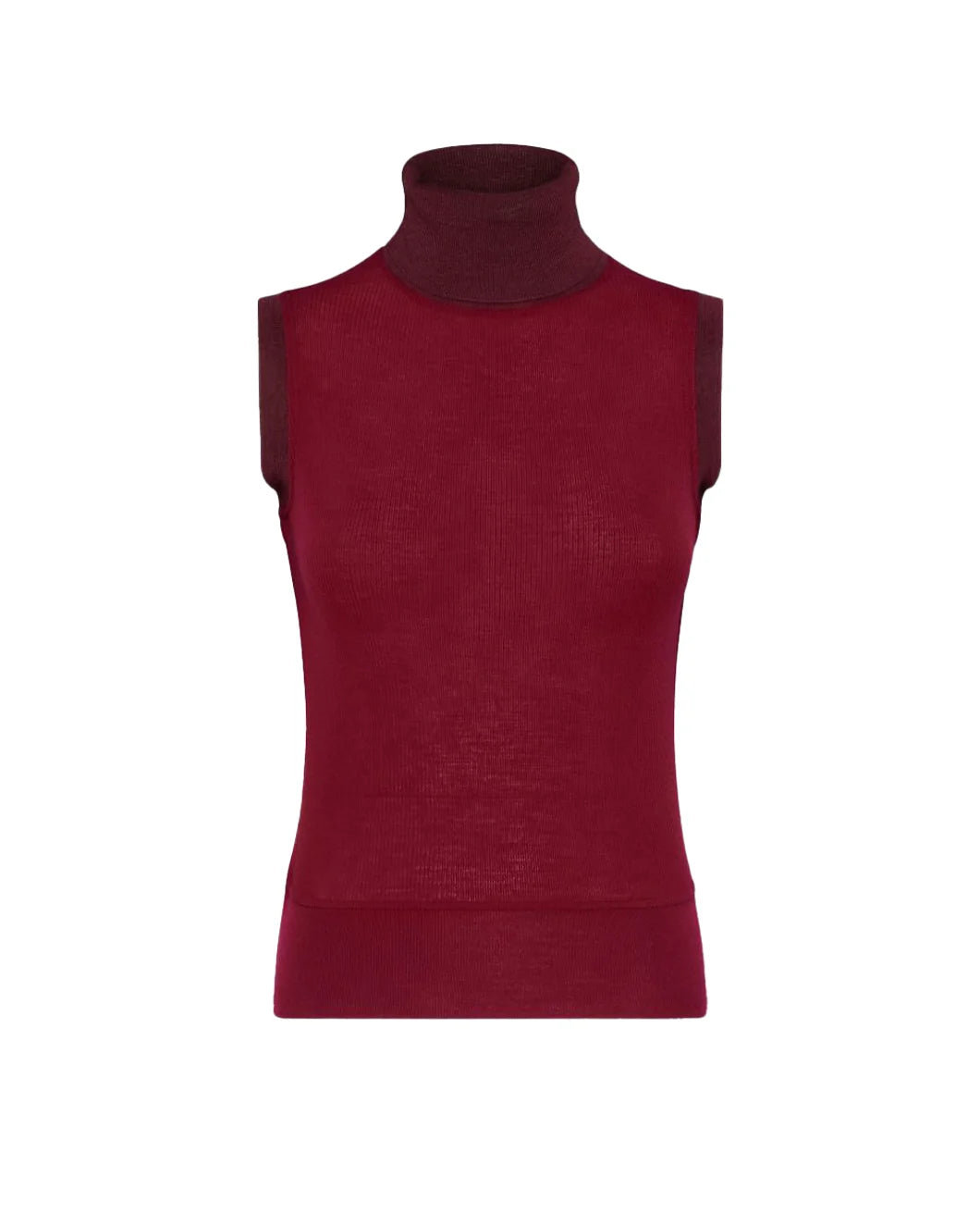 Sleeveless Turtleneck with Contrast Trims