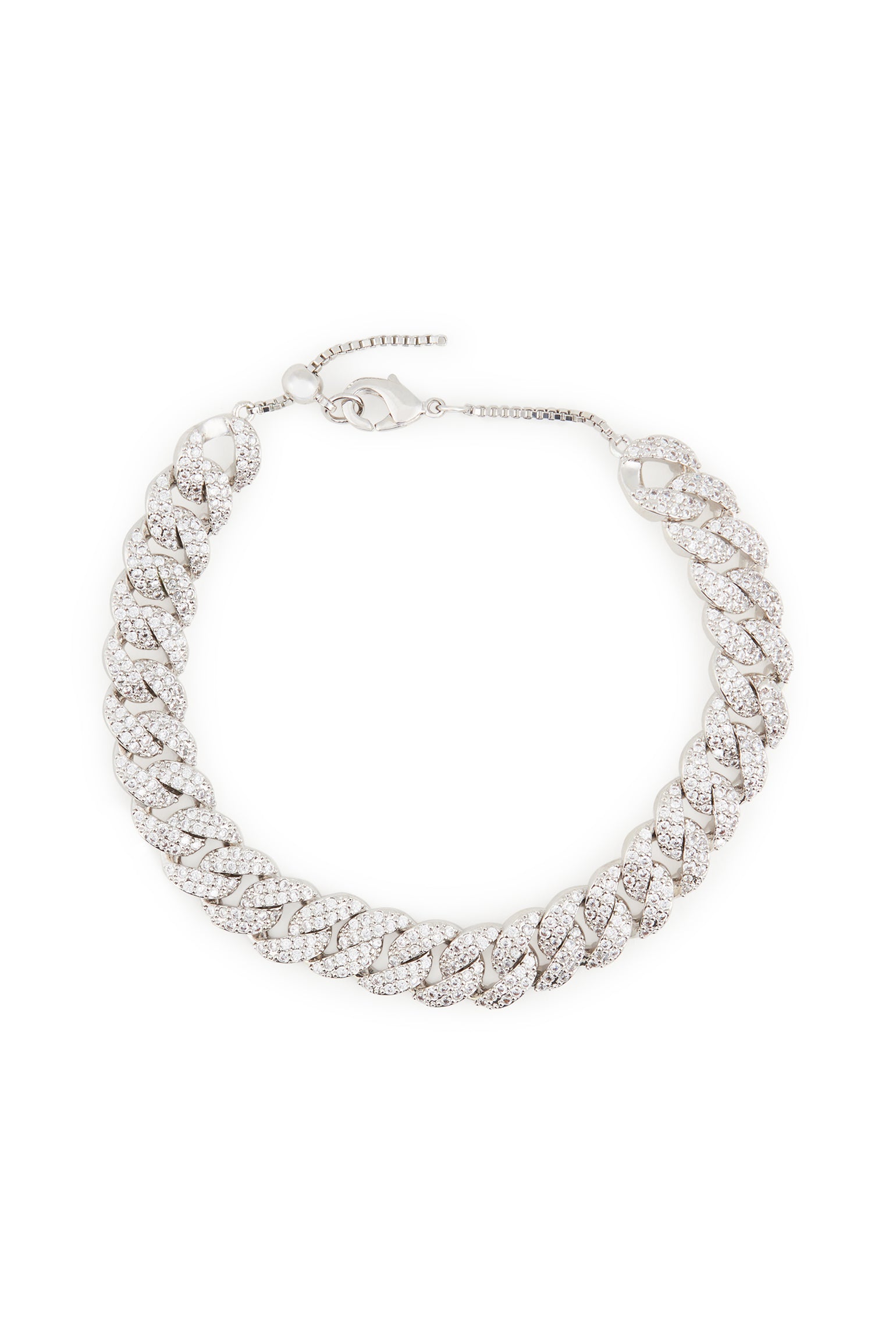 MELUSina BIJOUX Bracciale Groumette Rodio con Zirconi