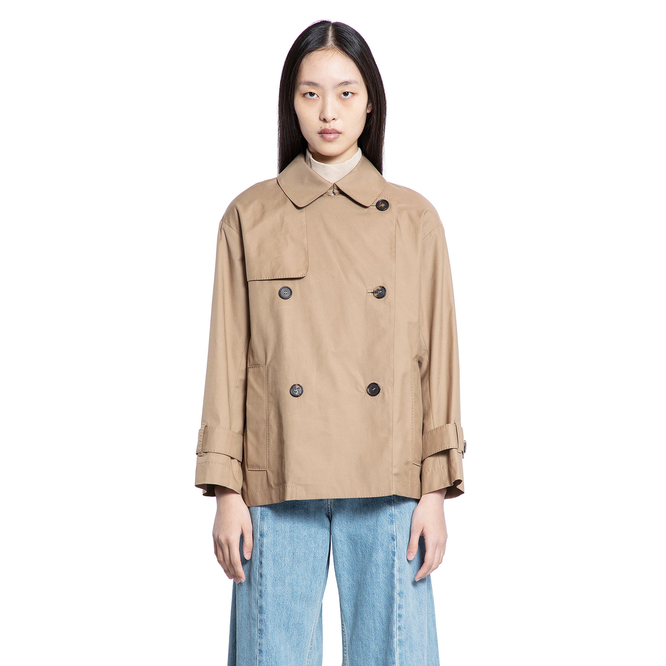 S MAX MARA WOMAN BROWN COATS