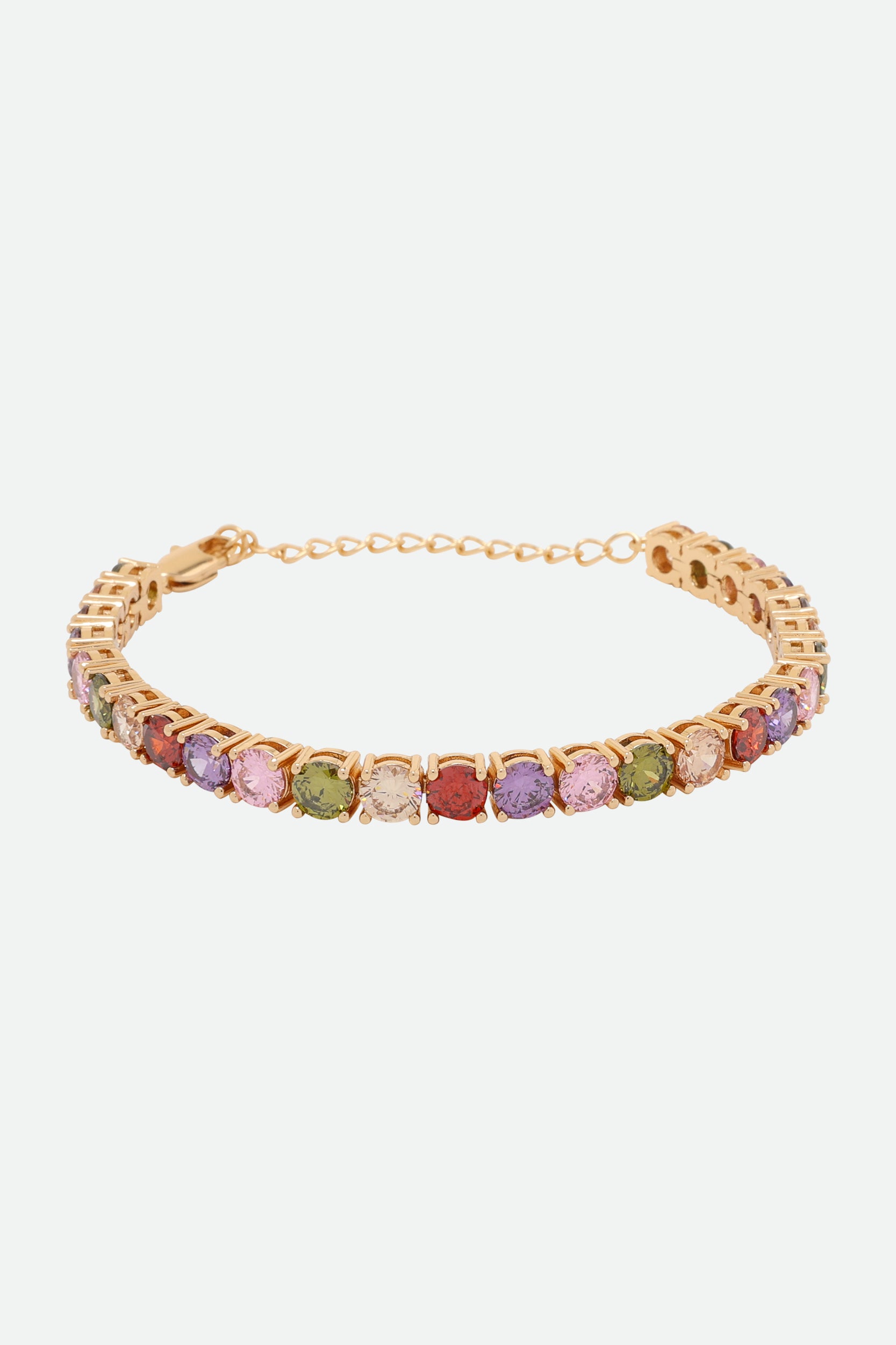 Melusina Bijoux Bracciale Dorato con Zirconi Colorati