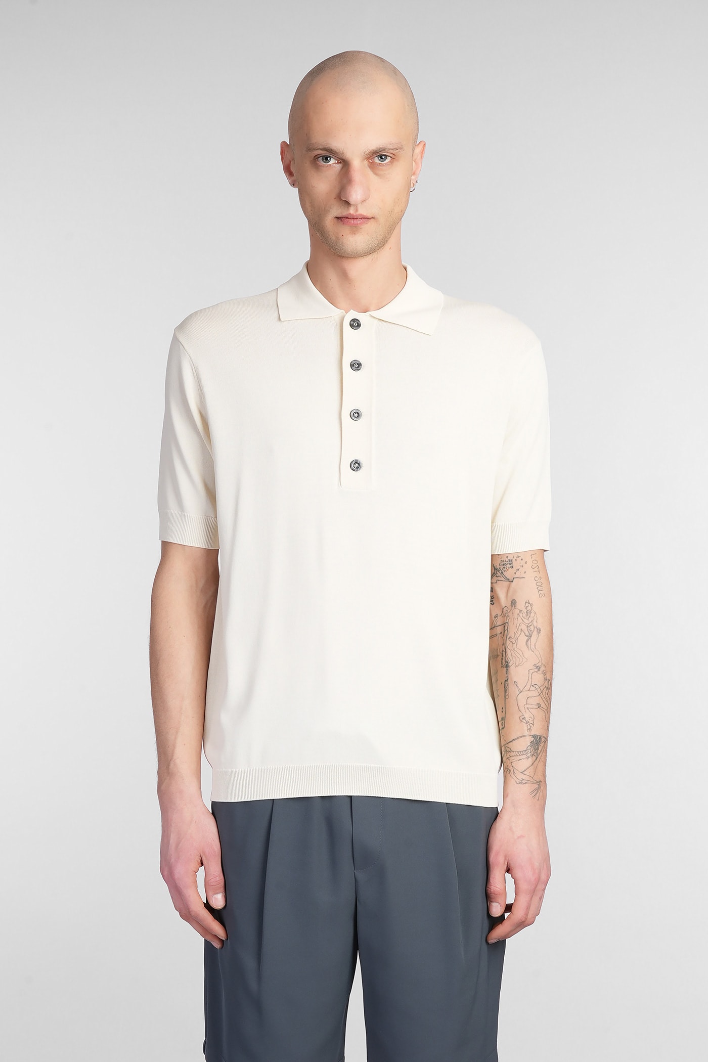 Low Brand K194 Polo In Beige Viscose