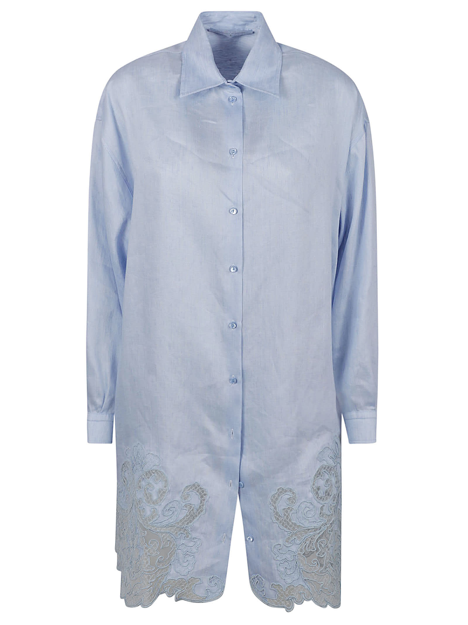 Ermanno Scervino Lace Paneled Oversize Long Shirt