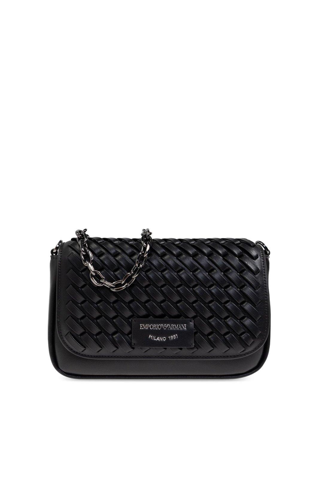 Emporio Armani Shoulder Bag With Decorative Weave