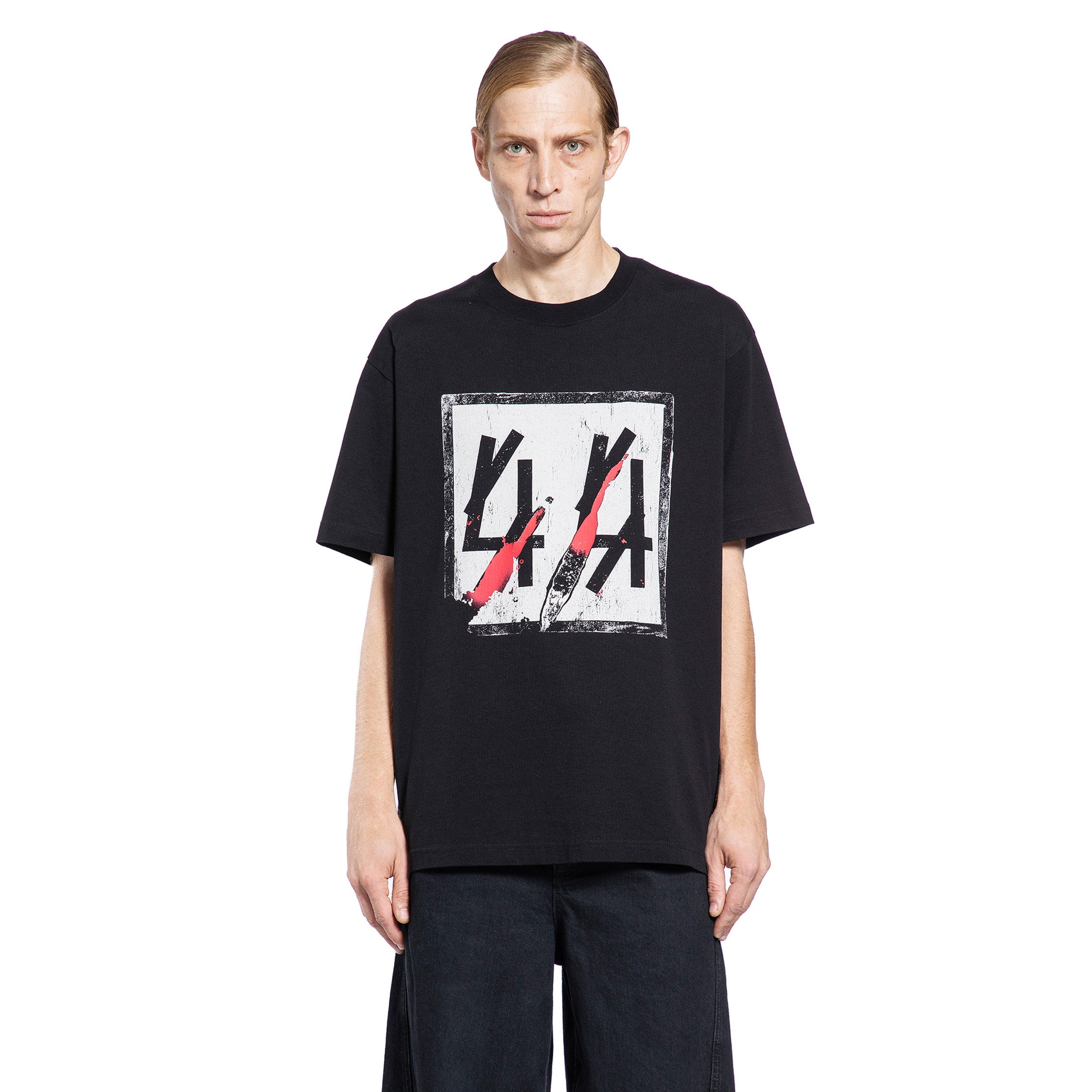 44 LABEL GROUP MAN BLACK T-SHIRTS & TANK TOPS