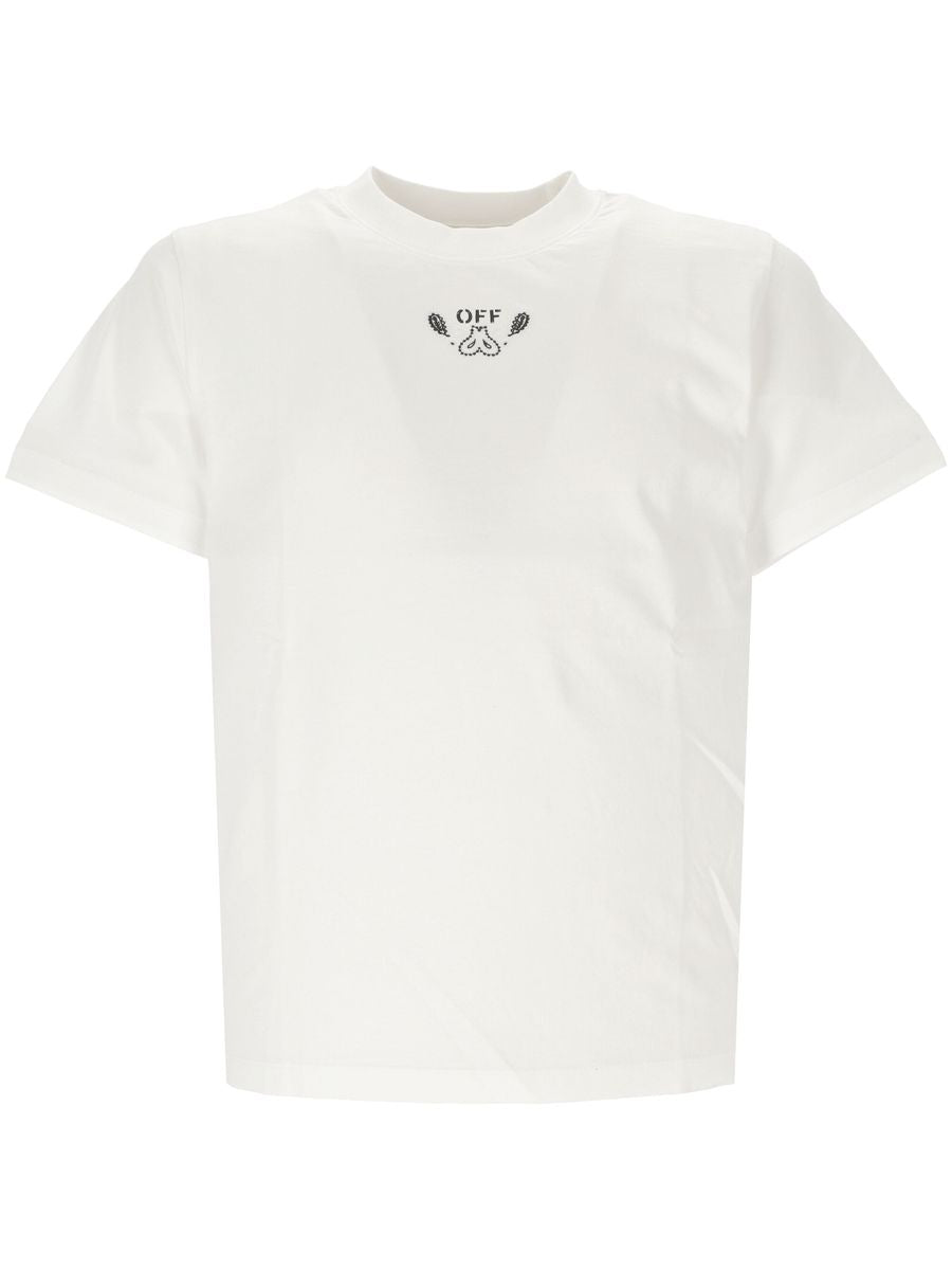 Off-White White And Black Cotton T-Shirt