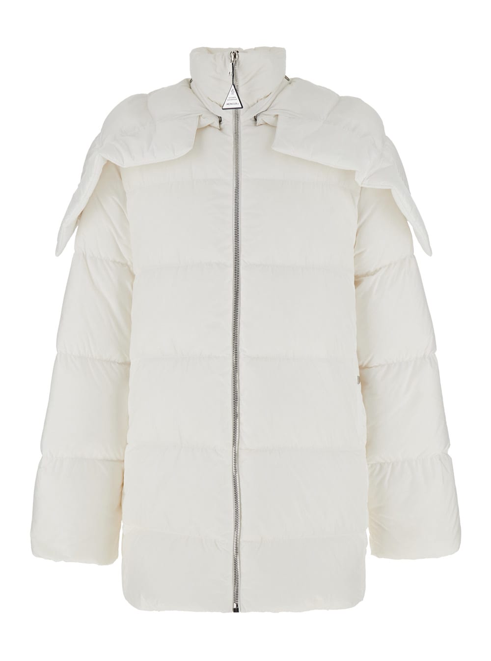 Moncler + Rick Owens cyclopic 男士白色可拆卸连帽logo贴布科技面料羽绒服
