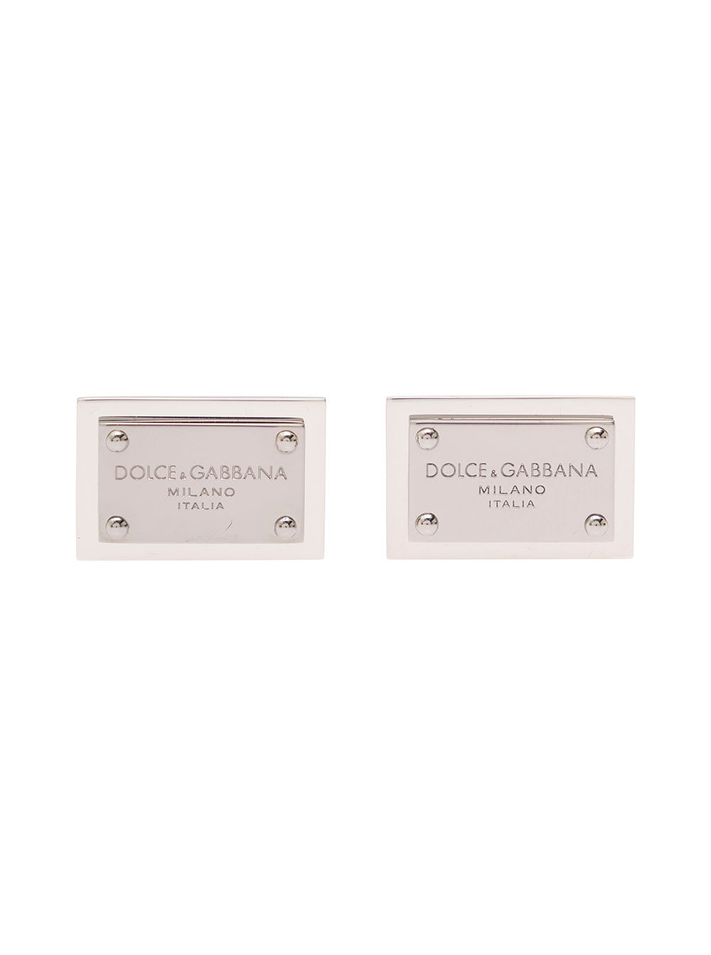 Dolce & Gabbana Square Cufflinks With Logo Placque