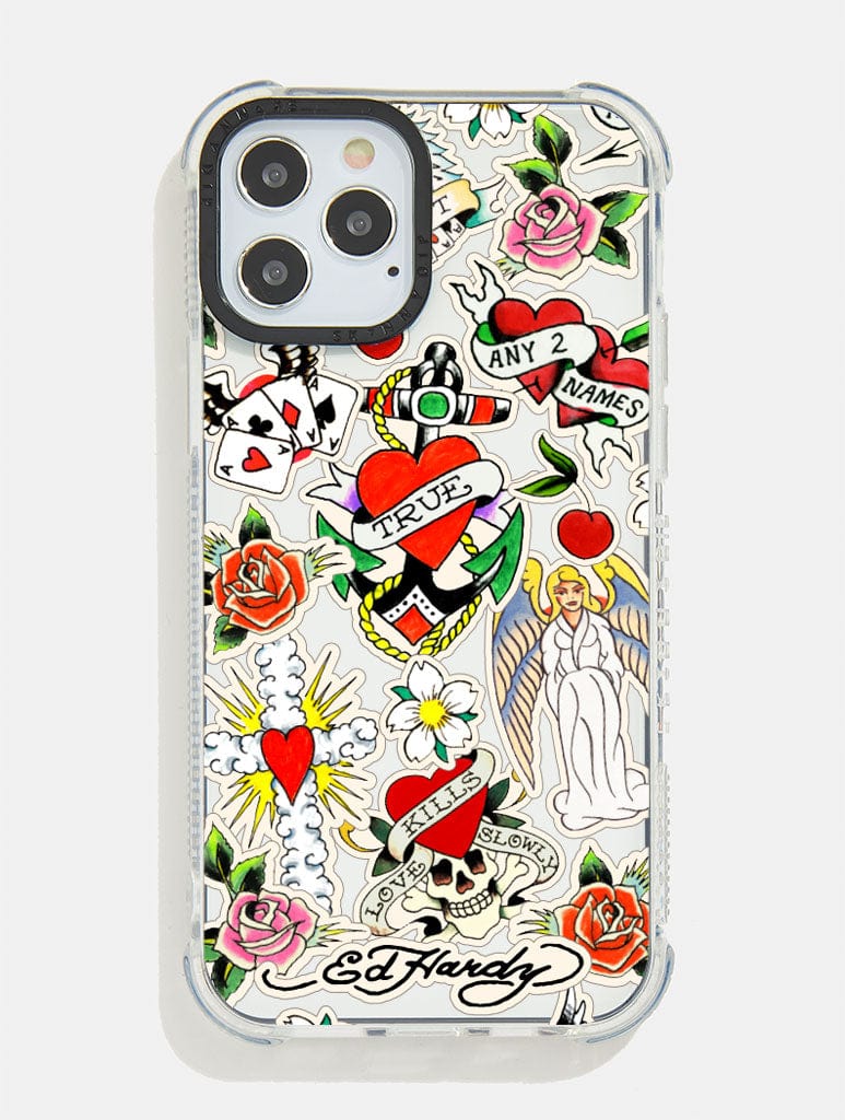 Ed Hardy x Skinnydip Tattoo Sticker Shock i Phone Case, i Phone X/XS / 11 Pro Case