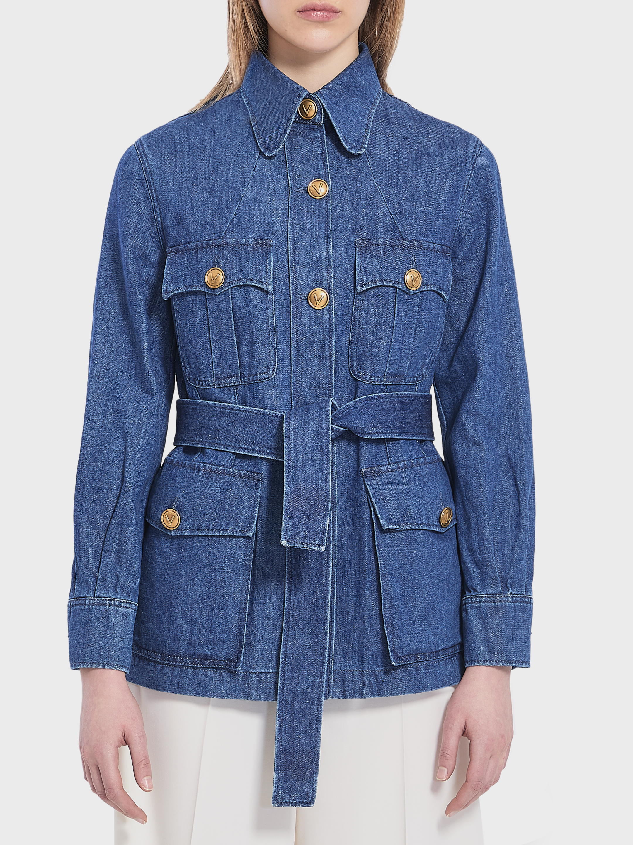 Denim safari jacket