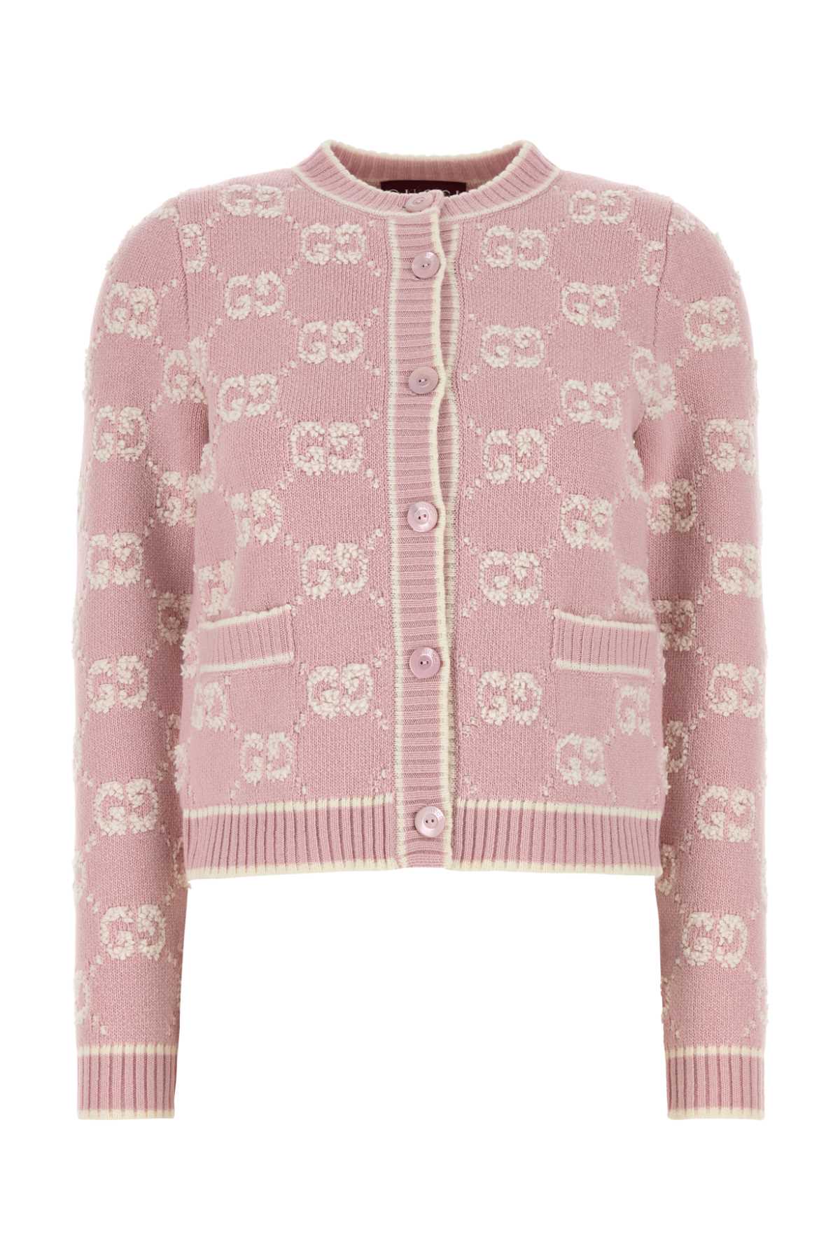 Gucci 刺绣羊毛开襟羊毛衫
