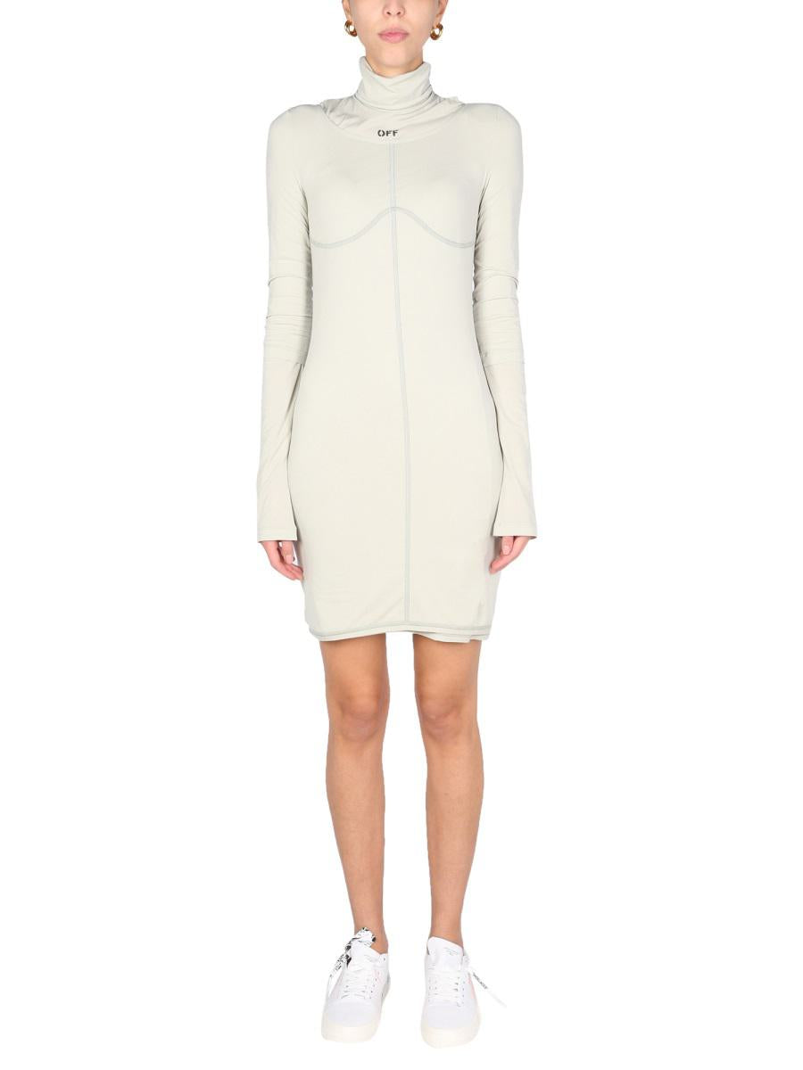 Off-White High Neck Dress