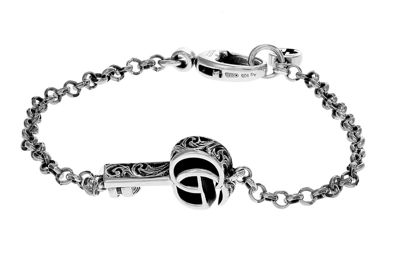 GUCCI GG Marmont Sterling Silver Key Bracelet YBA6322070010