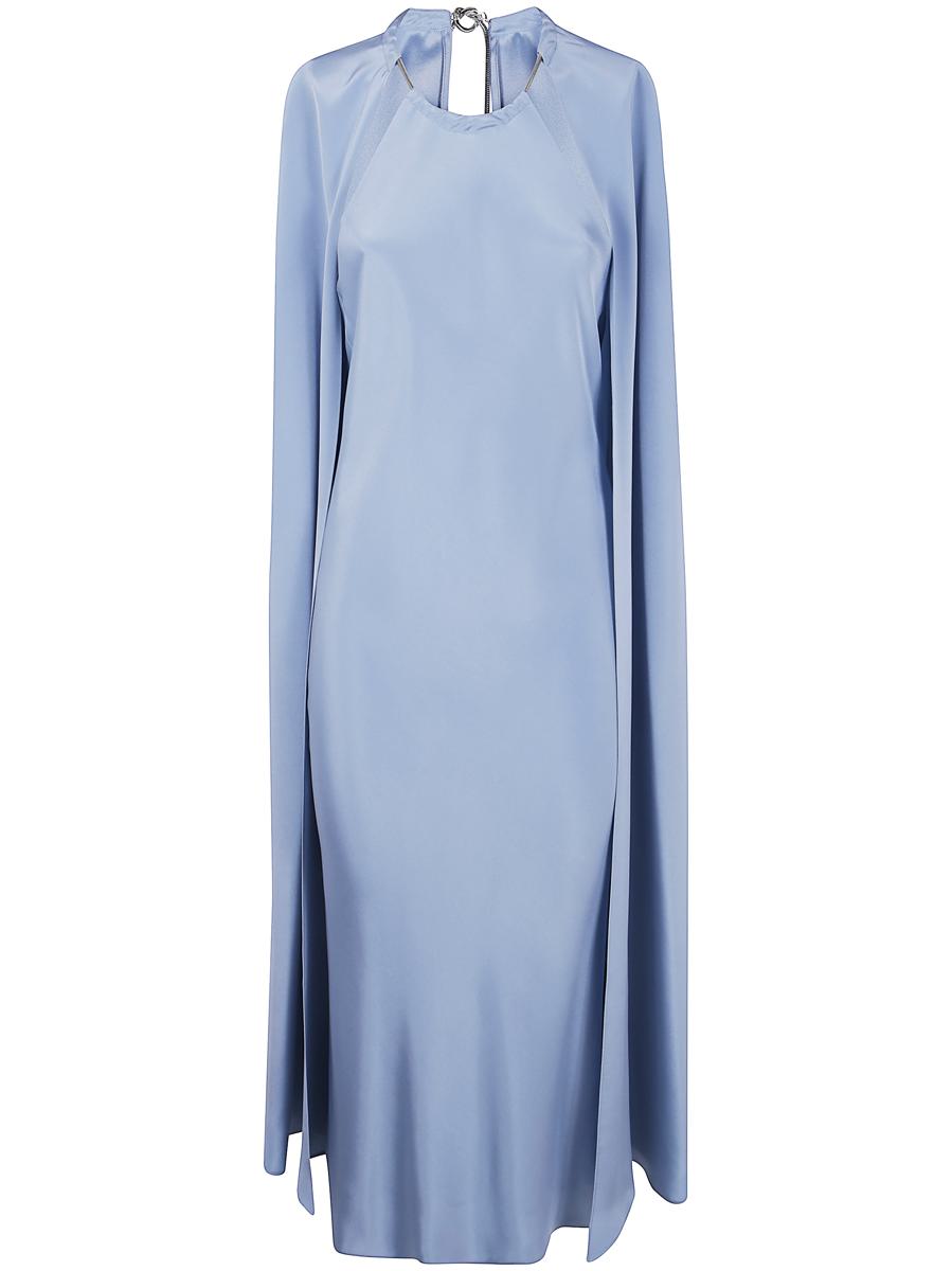 Max Mara Managua Pure Silk Crepe De Chine Dress With Cape Clothing