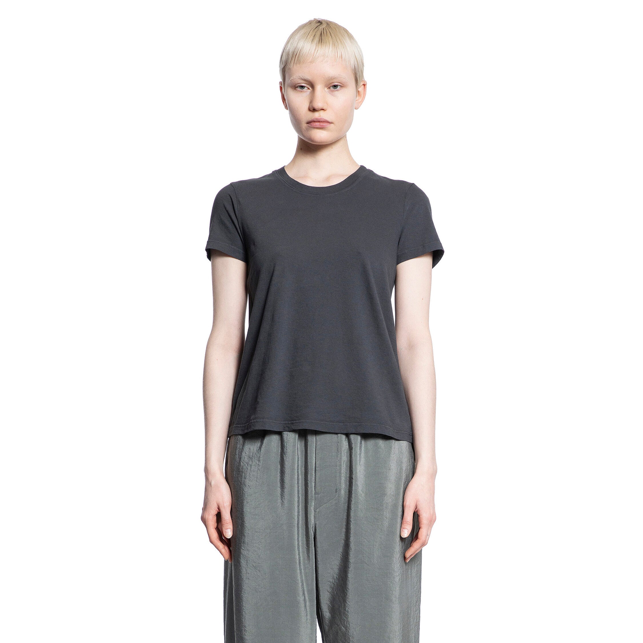JAMES PERSE WOMAN GREY T-SHIRTS & TANK TOPS