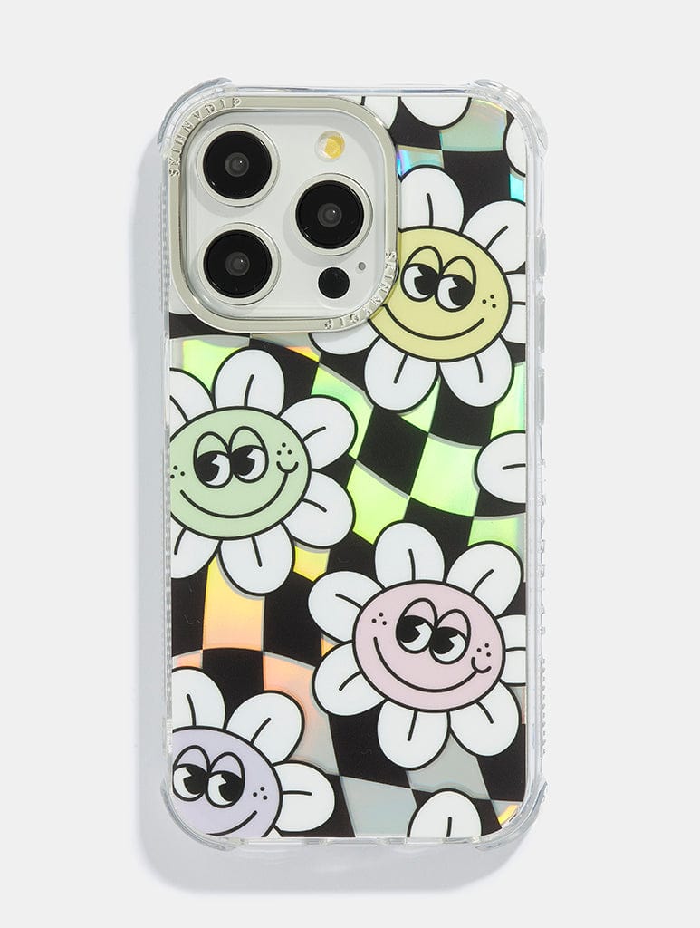 Chill Daisy Check Shock i Phone Case, i Phone 15 Plus Case