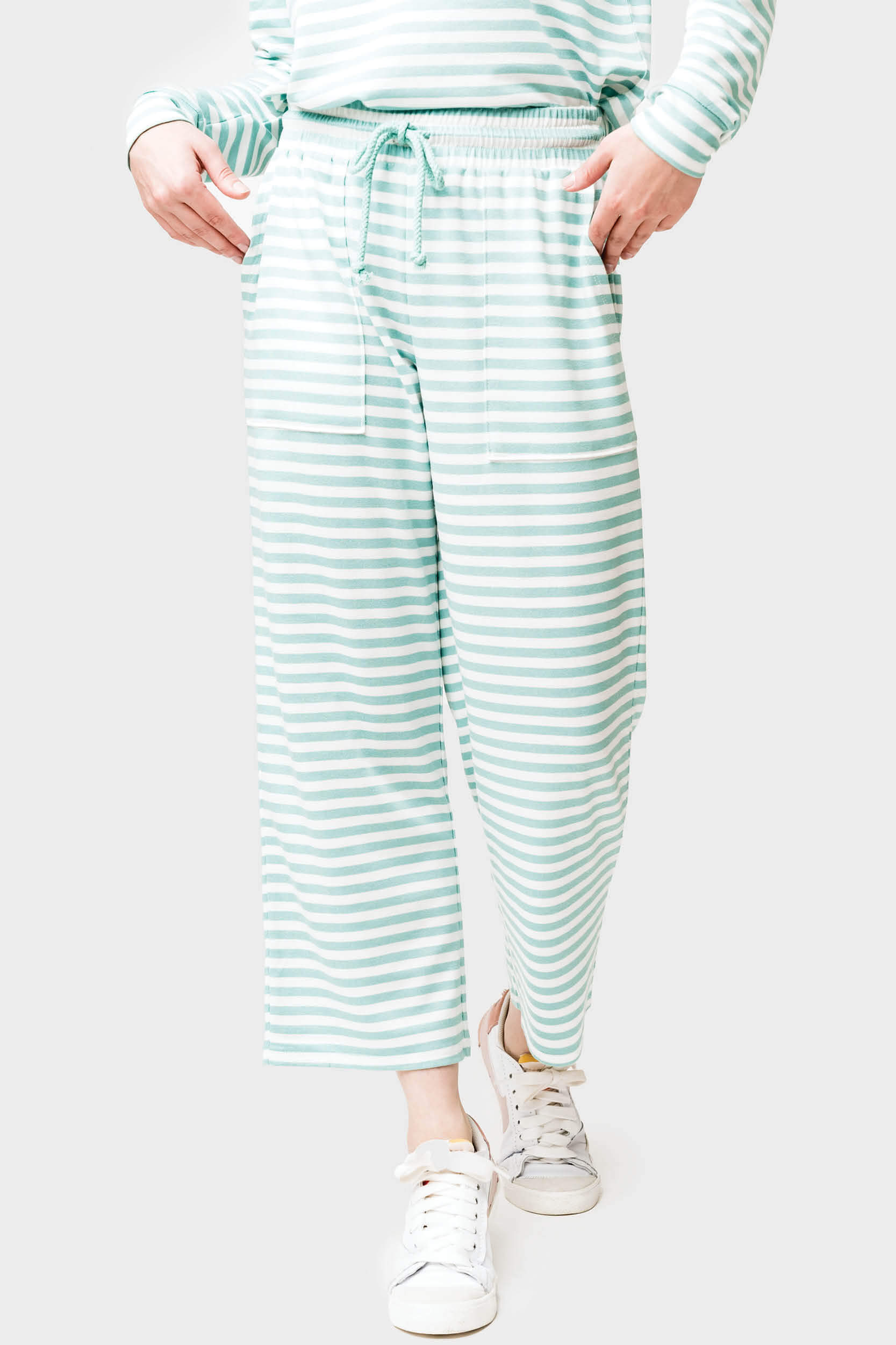 Serene Mornings Wide Leg Crop Pant - Mimosa Stripe XXL