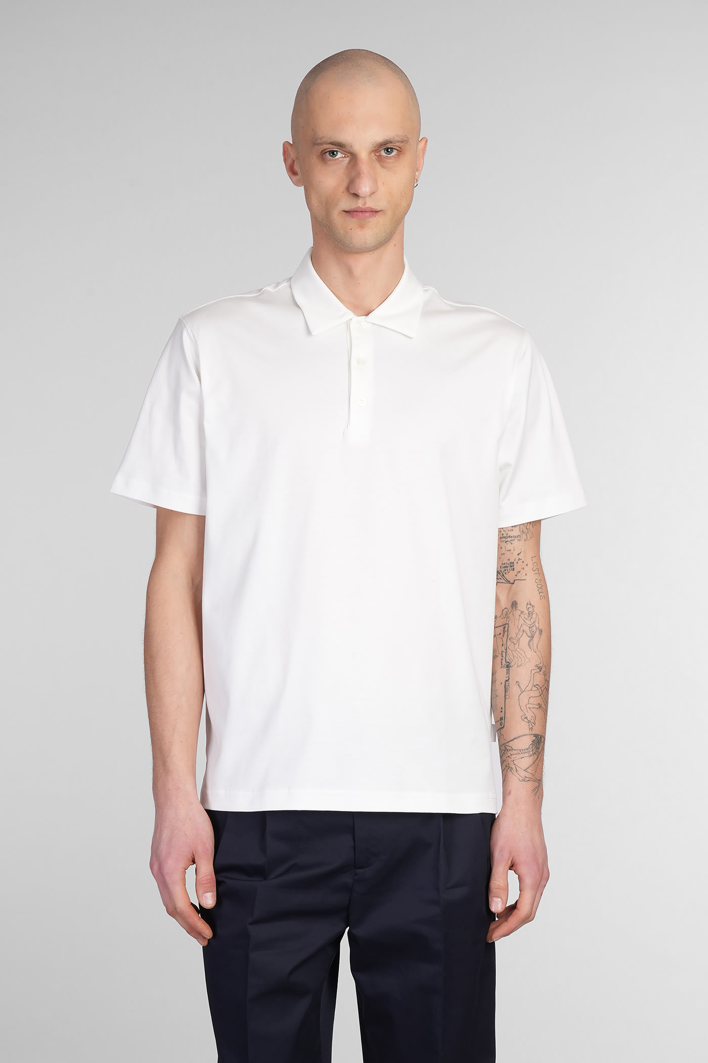Lardini Polo In White Cotton
