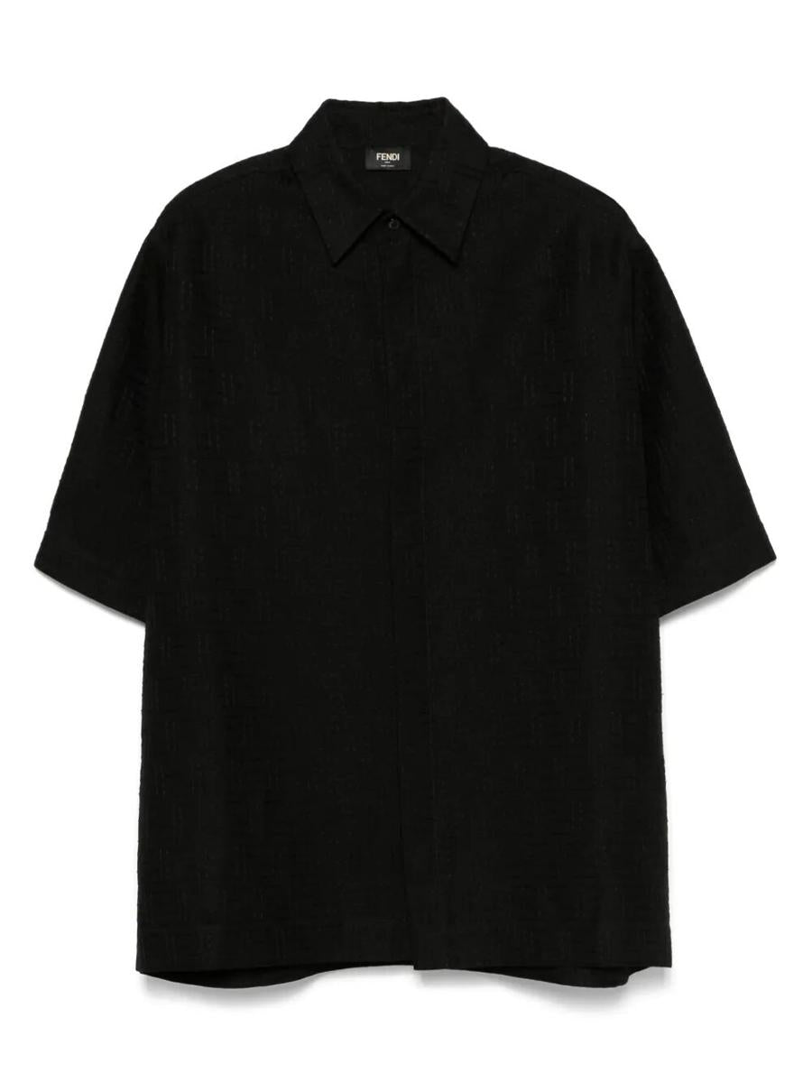 Fendi Linen Ff Jacquard Oversize Shirt Clothing